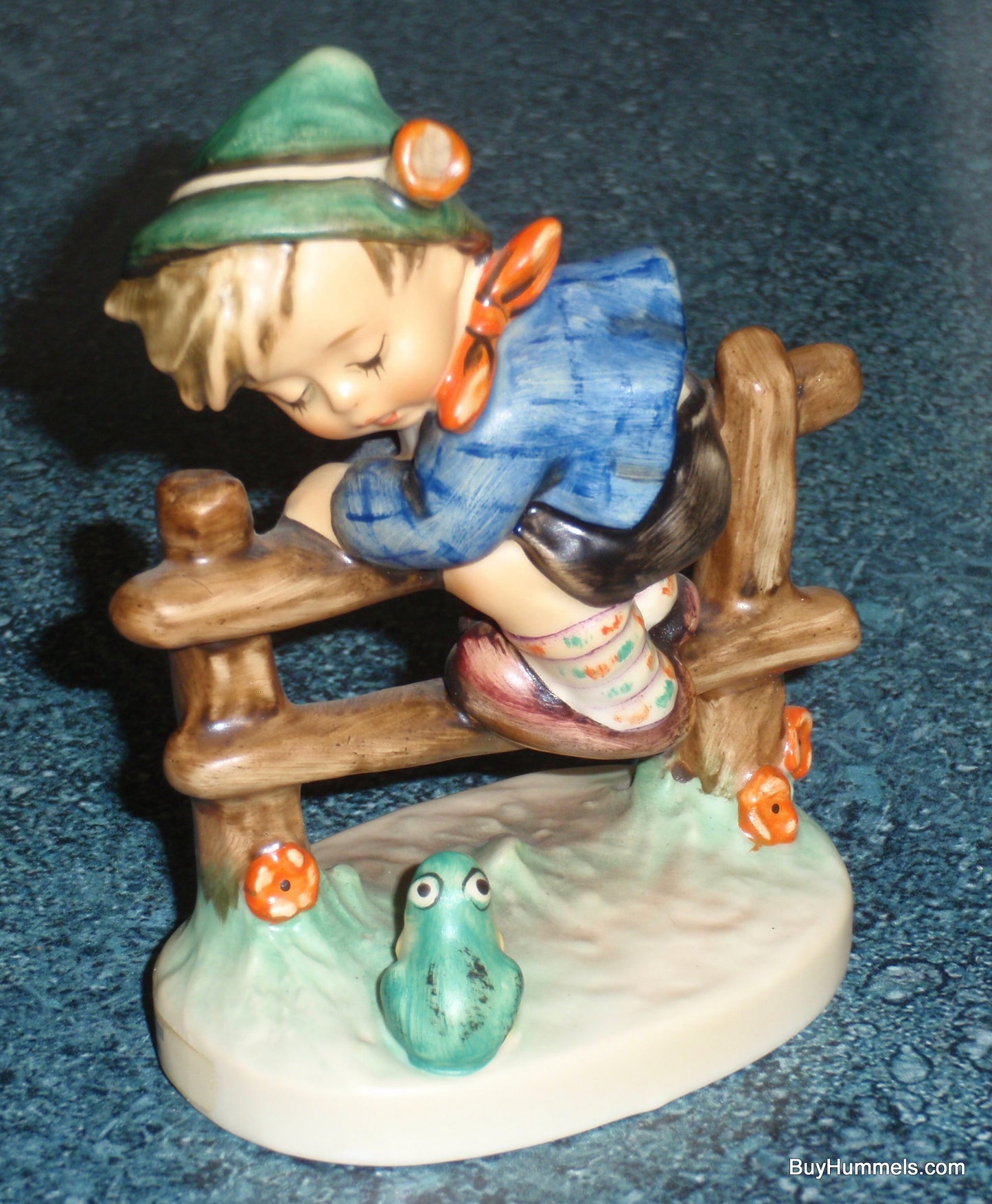 Retreat To Safety Goebel Hummel Figurine #201 2/0 - Little Boy On Fence With Frog!