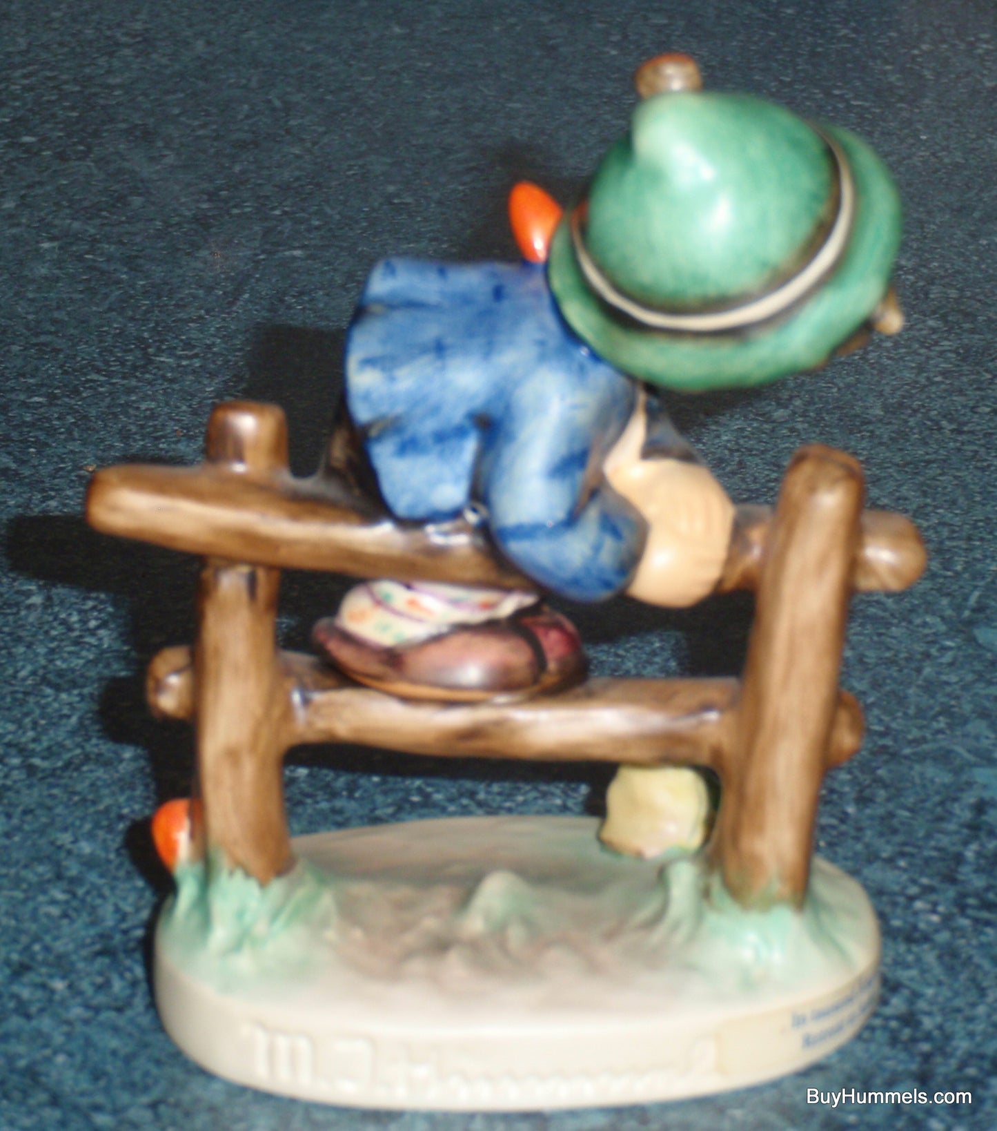 Retreat To Safety Goebel Hummel Figurine #201 2/0 - Little Boy On Fence With Frog!