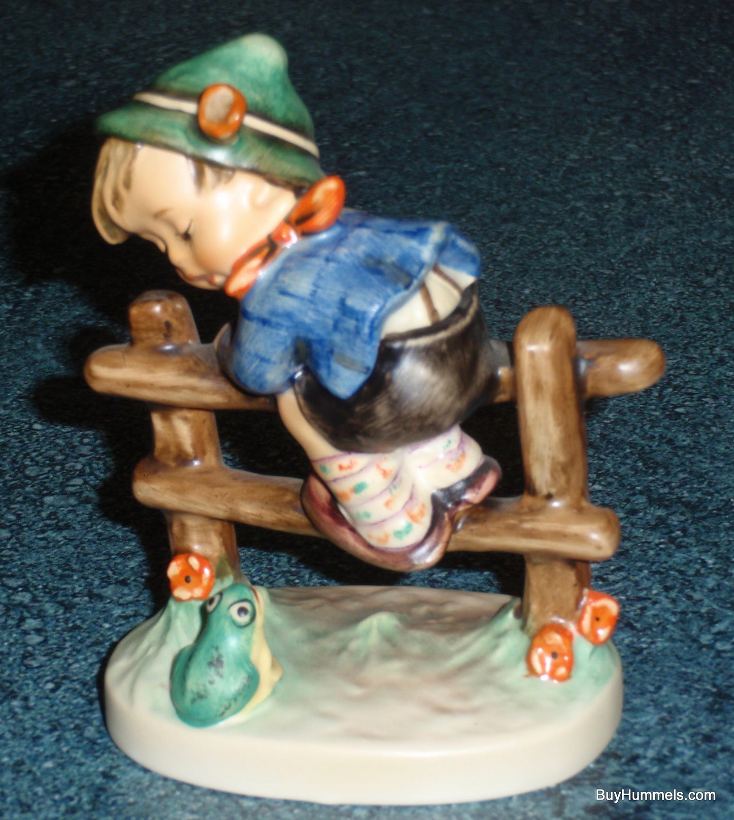 Retreat To Safety Goebel Hummel Figurine #201 2/0 - Little Boy On Fence With Frog!