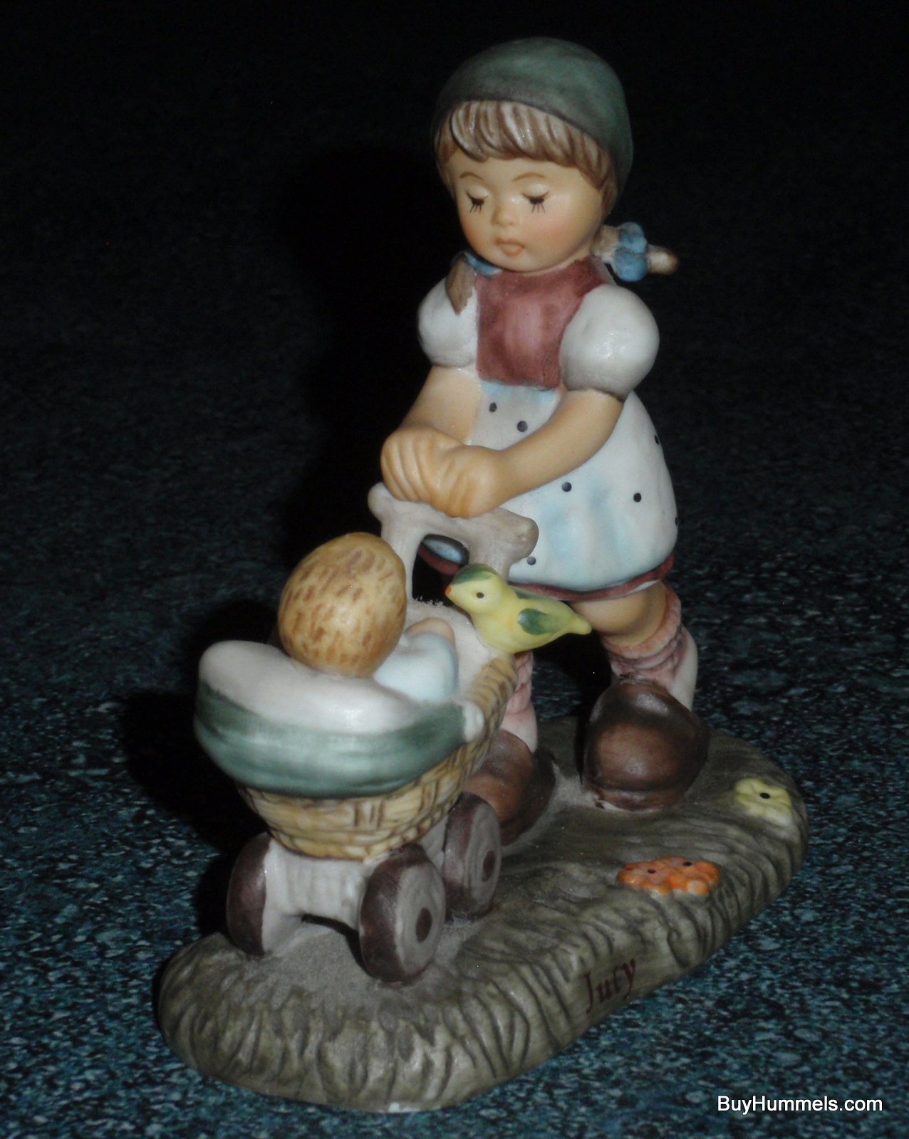 Goebel For Month July "Sunshine Stroll" Hummel Figurine Girl With Baby Carriage!