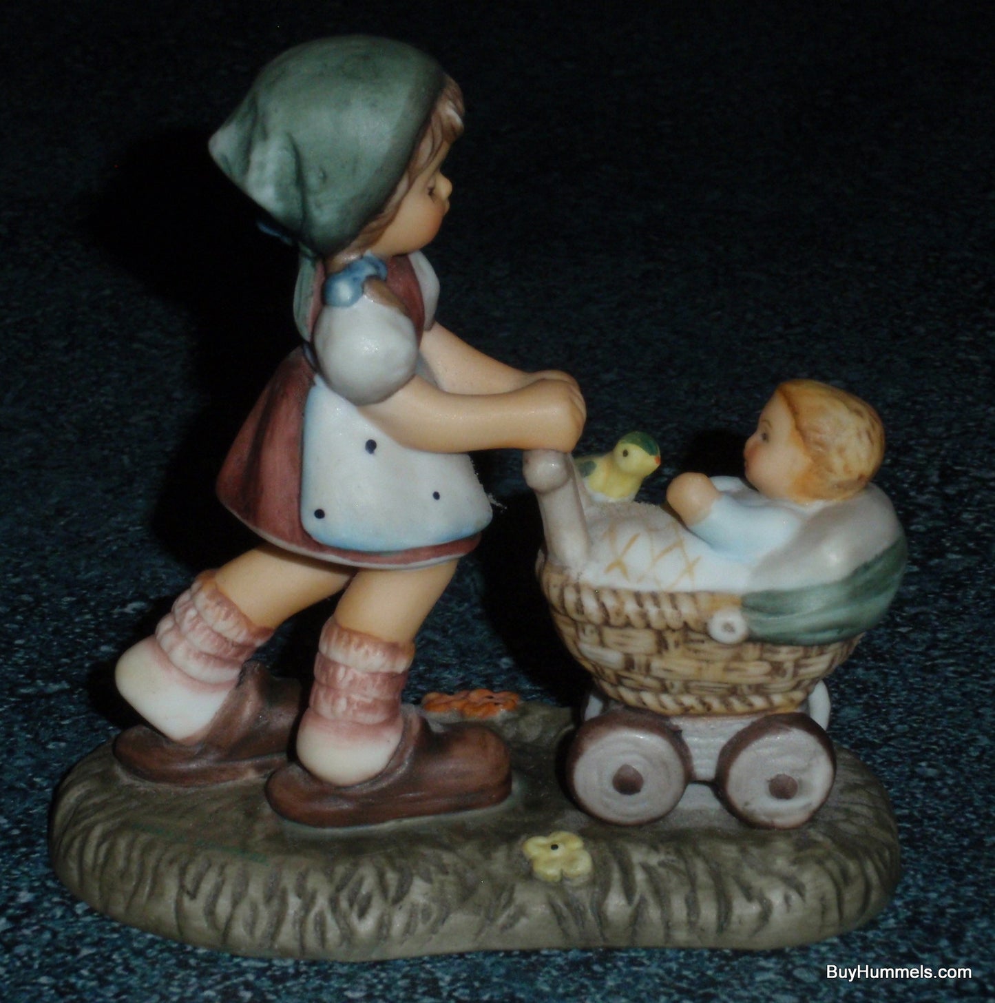 Goebel For Month July "Sunshine Stroll" Hummel Figurine Girl With Baby Carriage!
