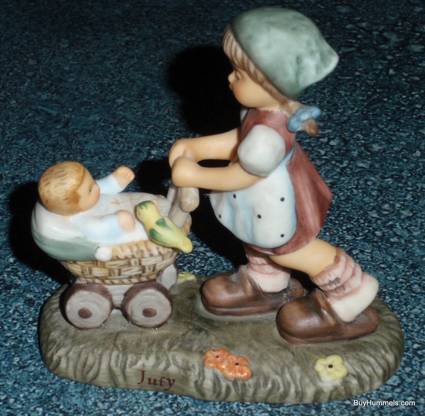 Goebel For Month July "Sunshine Stroll" Hummel Figurine Girl With Baby Carriage!