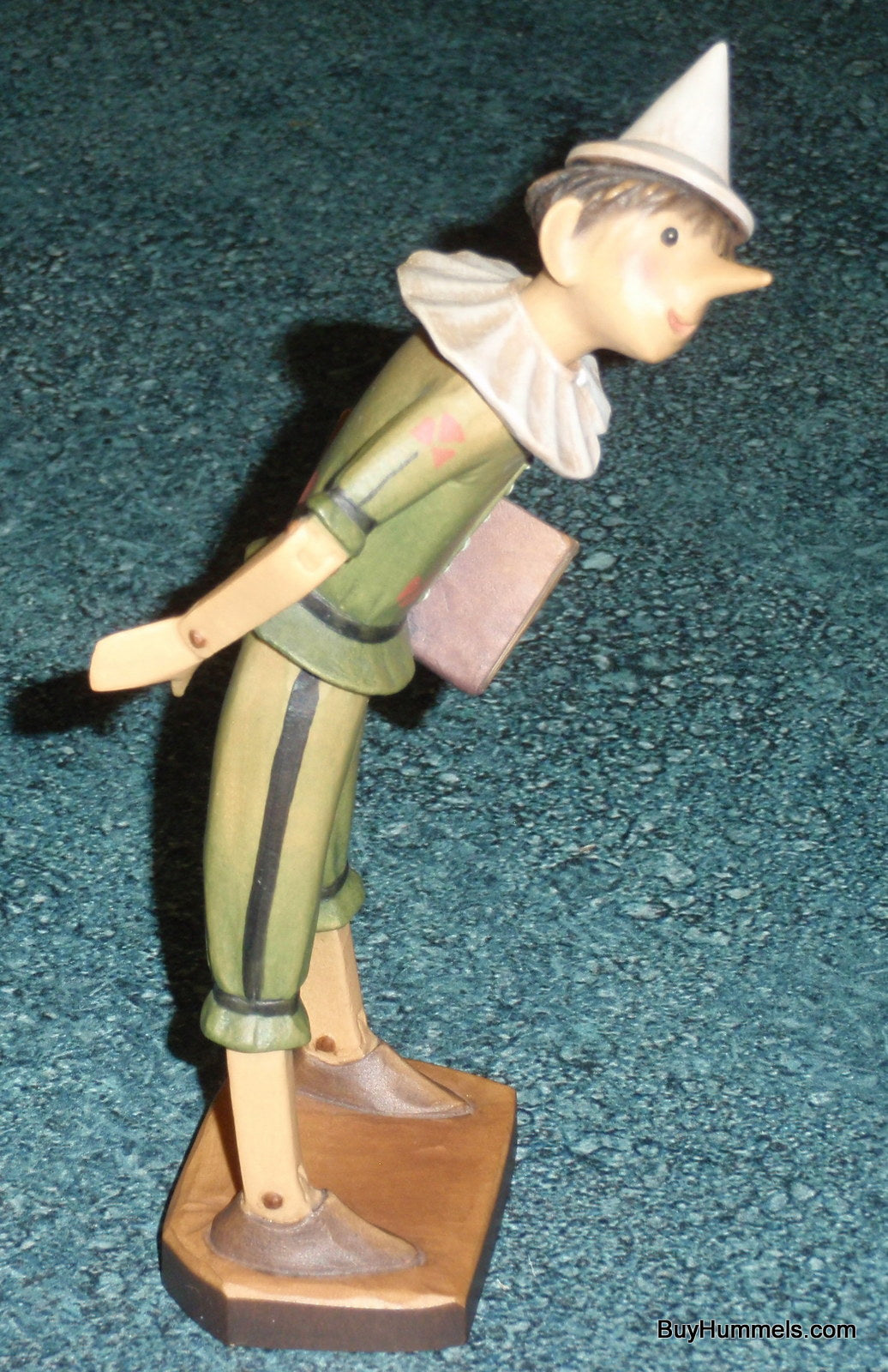 Anri 6" Wooden Pinocchio Figurine In Green Signed With Original Box - ULTRA RARE GIFT!