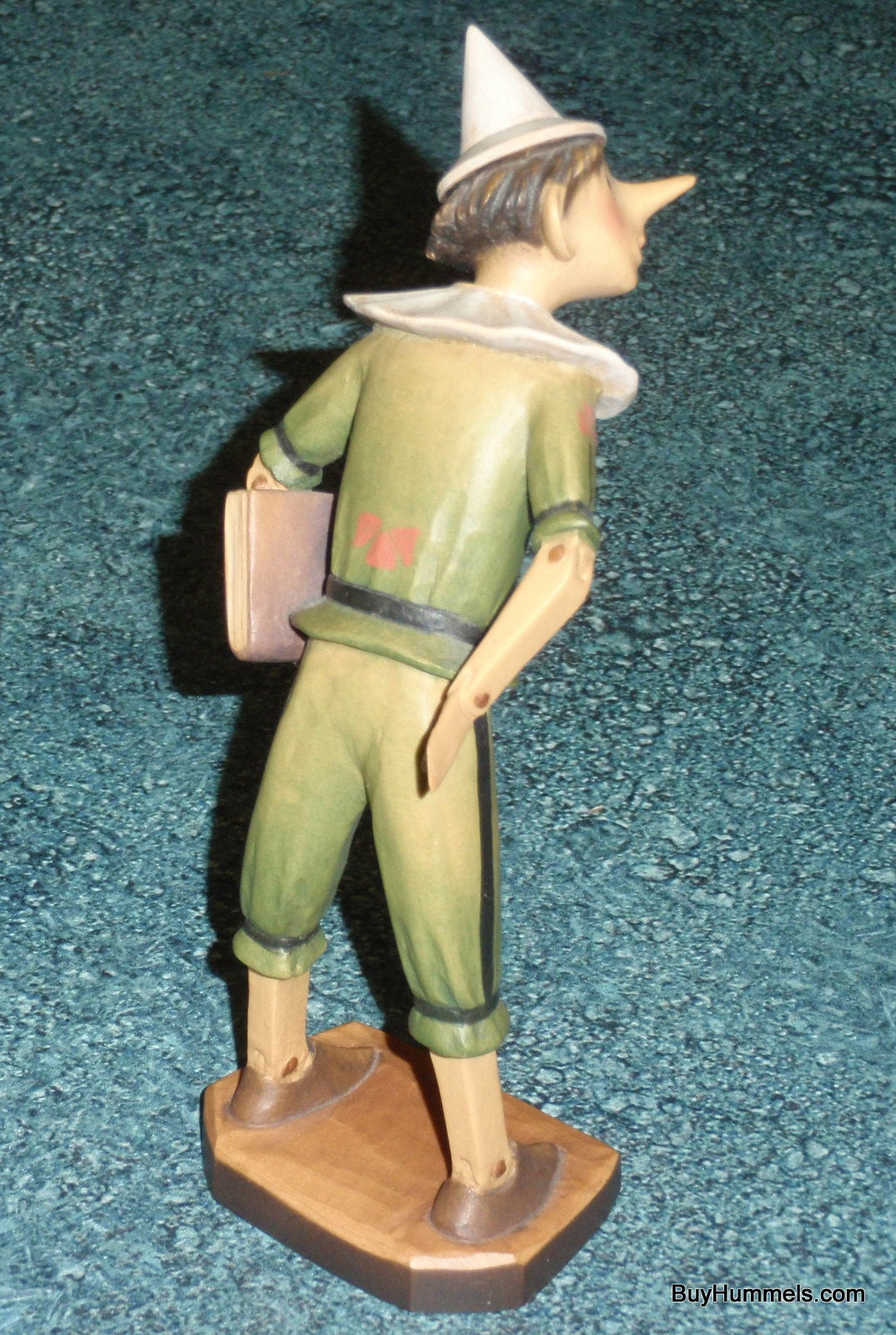 Anri 6" Wooden Pinocchio Figurine In Green Signed With Original Box - ULTRA RARE GIFT!