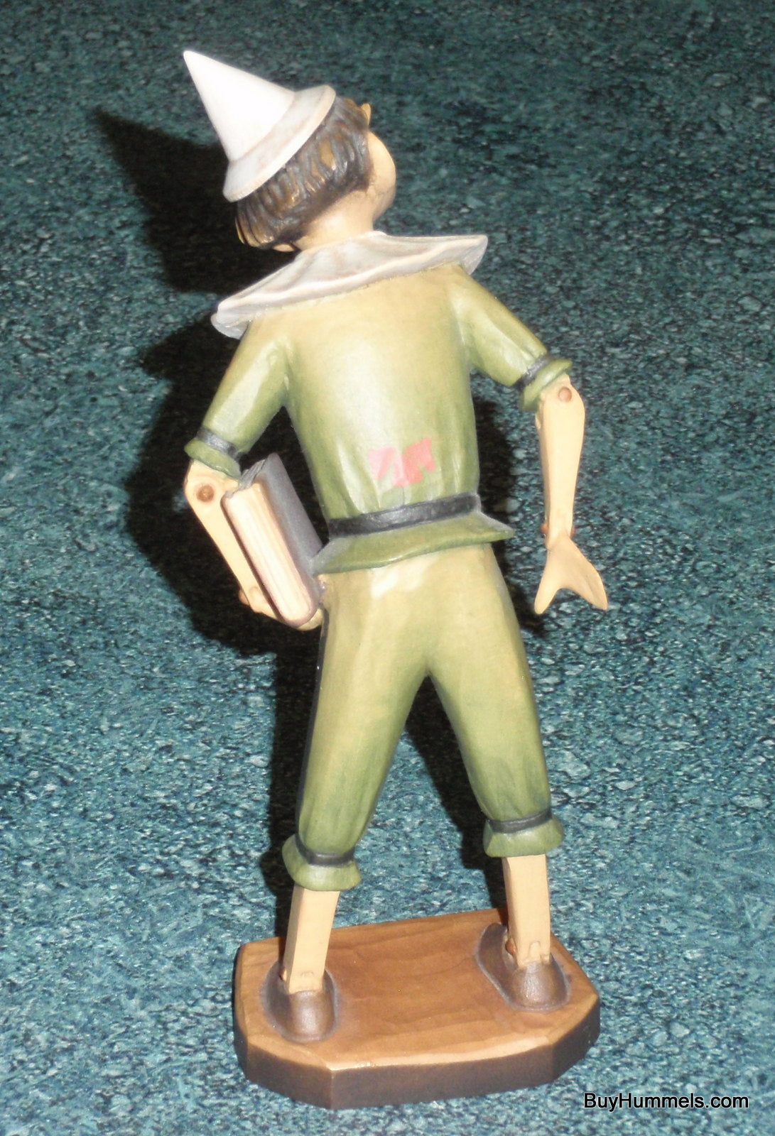 Anri 6" Wooden Pinocchio Figurine In Green Signed With Original Box - ULTRA RARE GIFT!
