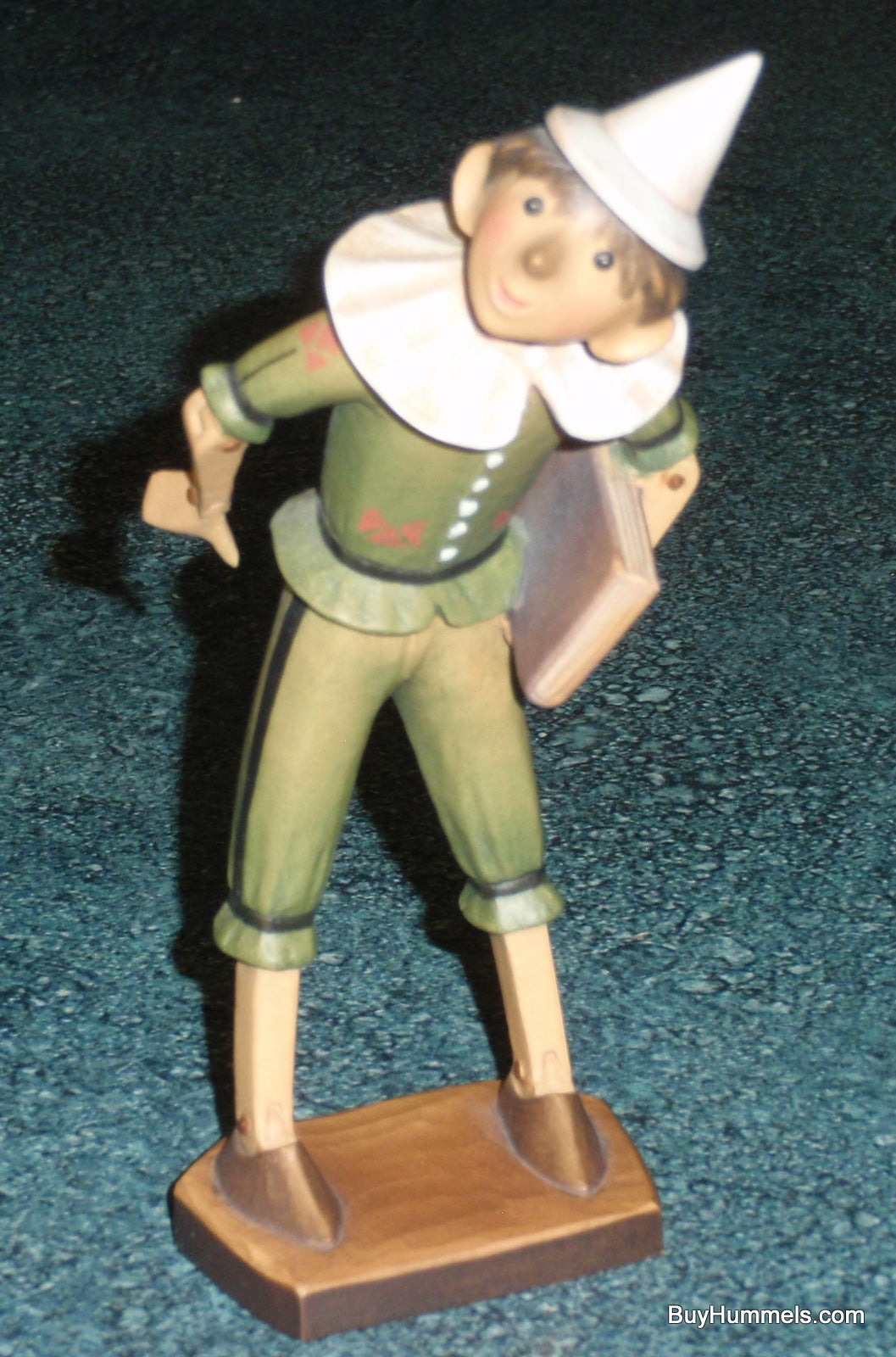 Anri 6" Wooden Pinocchio Figurine In Green Signed With Original Box - ULTRA RARE GIFT!