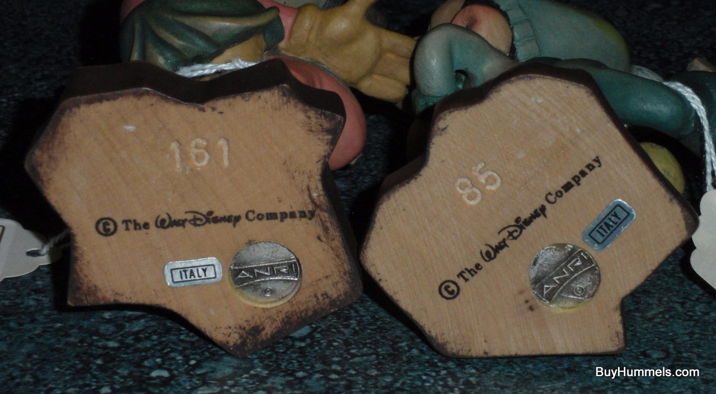 ANRI Disney Mickey & Minnie Mouse Ice Skating LE Woodcarved Figure Set With Original Box - Ultra Rare - Disney Collectible Gift!