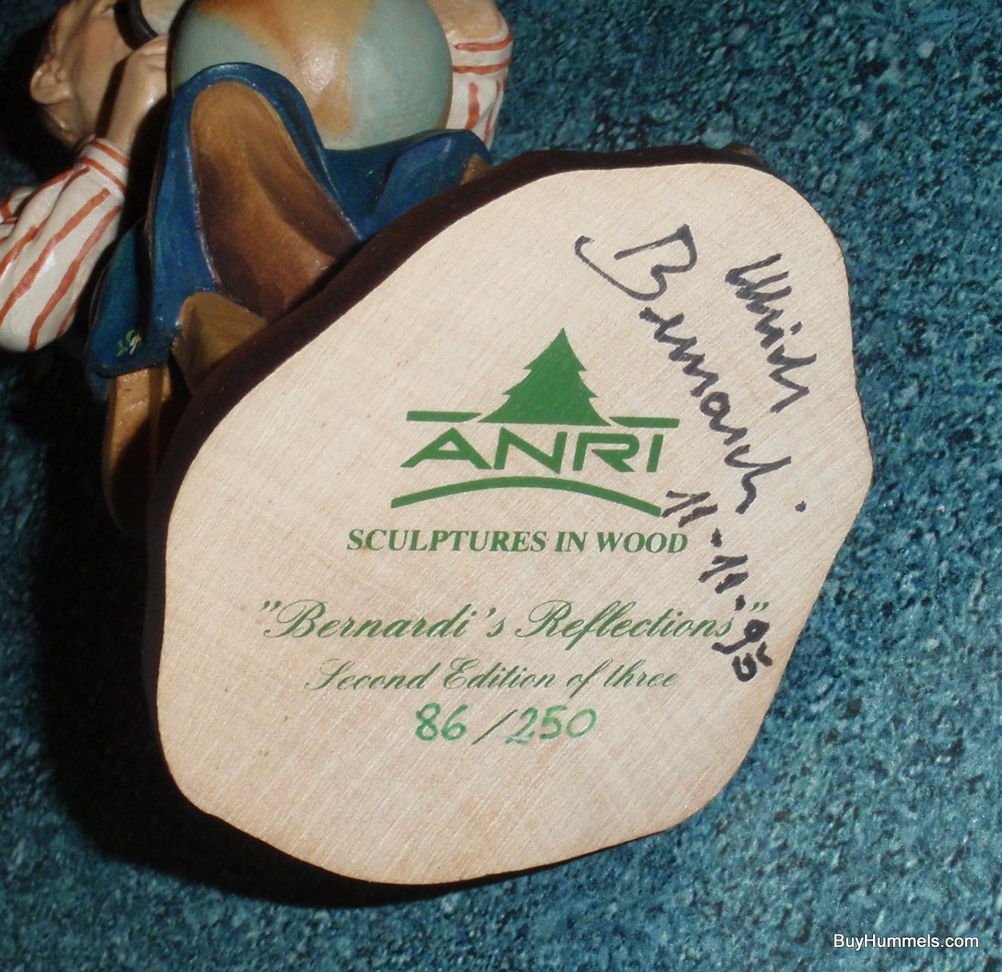 Anri Wood Carving "Planning The Tour" Bernadi’s Reflections Signed By Ulrich Bernadi With Original Box - Very Rare Collectible Gift!