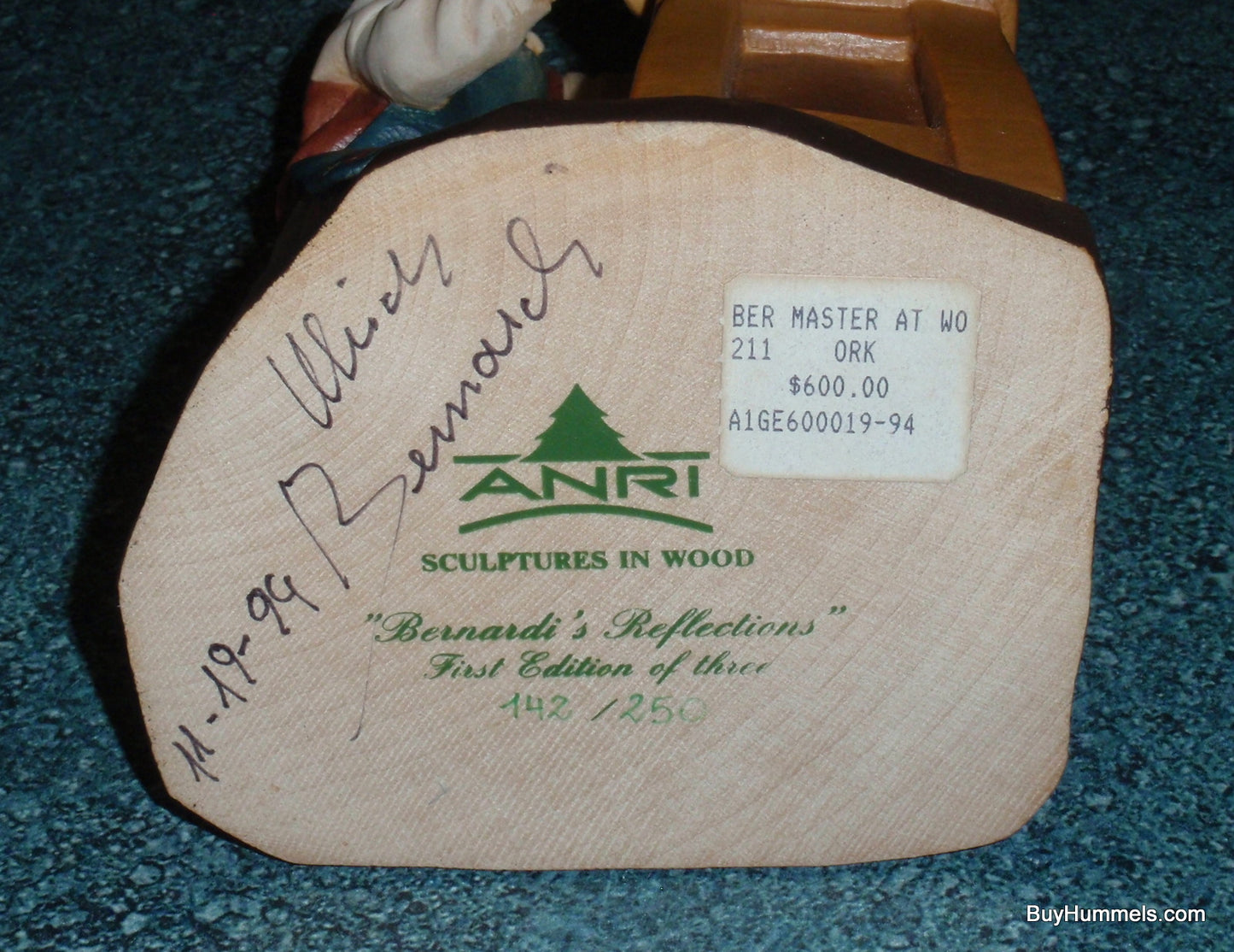 ANRI Wood Carving "Master At Work" Bernardi's Reflections SIGNED With Box - RARE