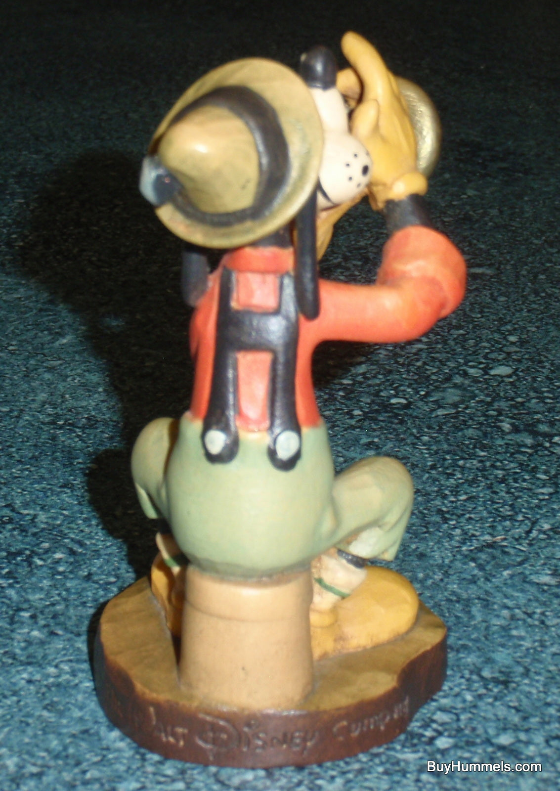 ANRI Wood Carving 4" Figurine From Italy Disney's GOOFY W/ Horn Signed With Box!