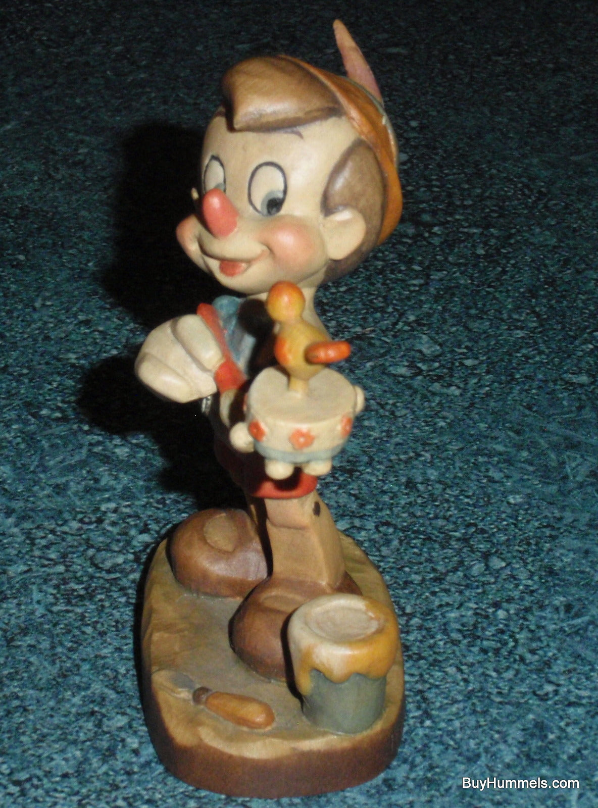 Anri Disney Pinocchio Wood Carved 4" Figurine Italy #656003 Signed With Original Box And COA