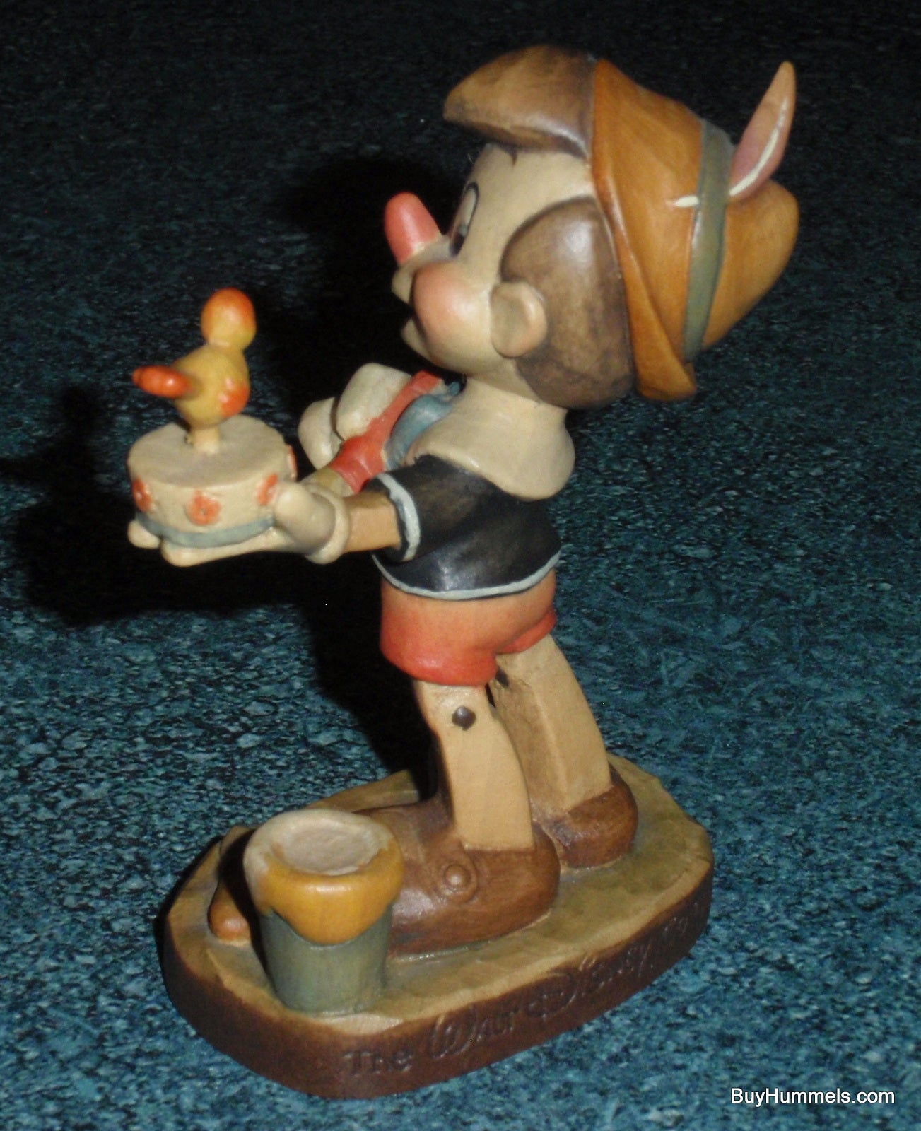 Anri Disney Pinocchio Wood Carved 4" Figurine Italy #656003 Signed With Original Box And COA