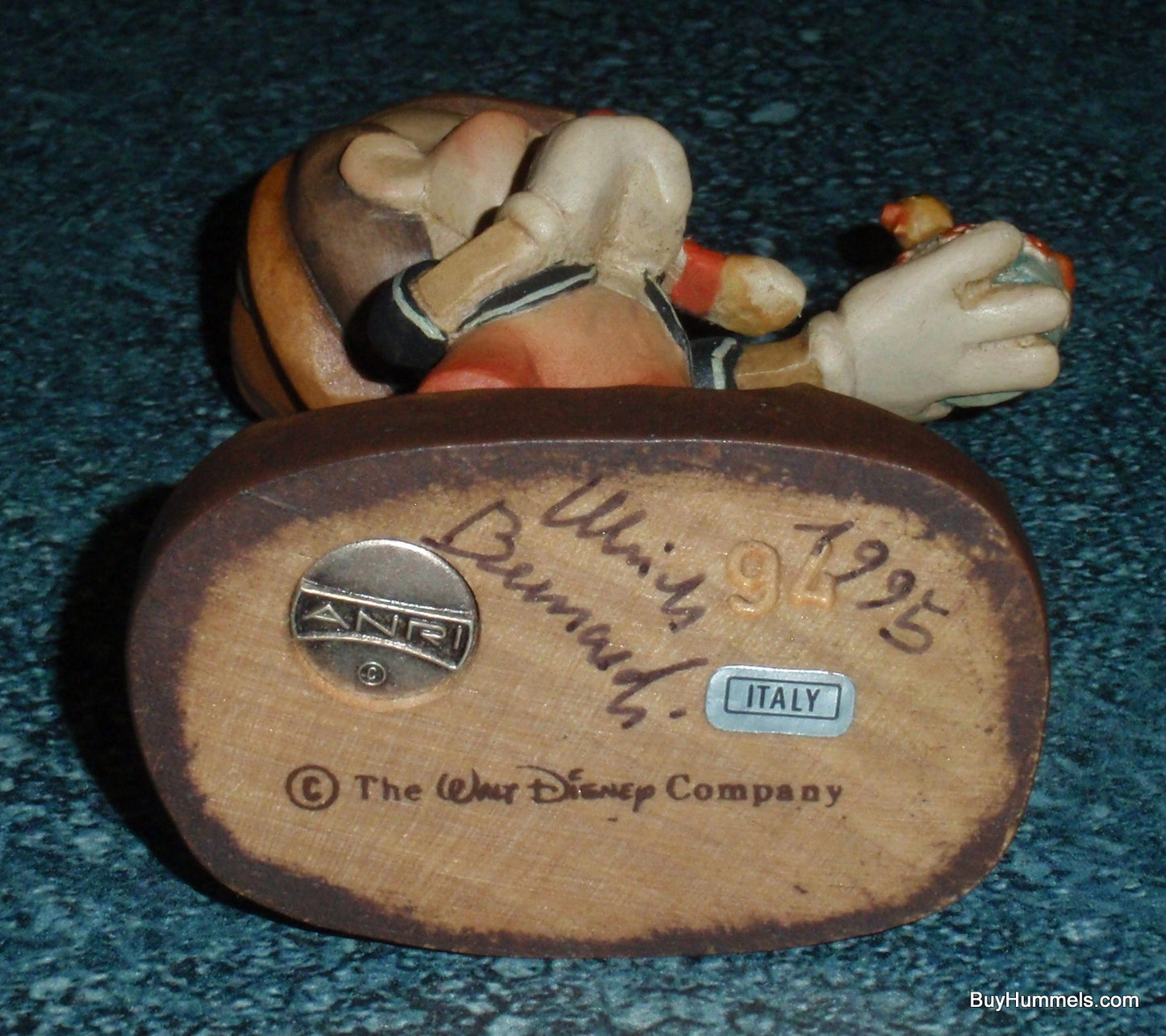 Anri Disney Pinocchio Wood Carved 4" Figurine Italy #656003 Signed With Original Box And COA