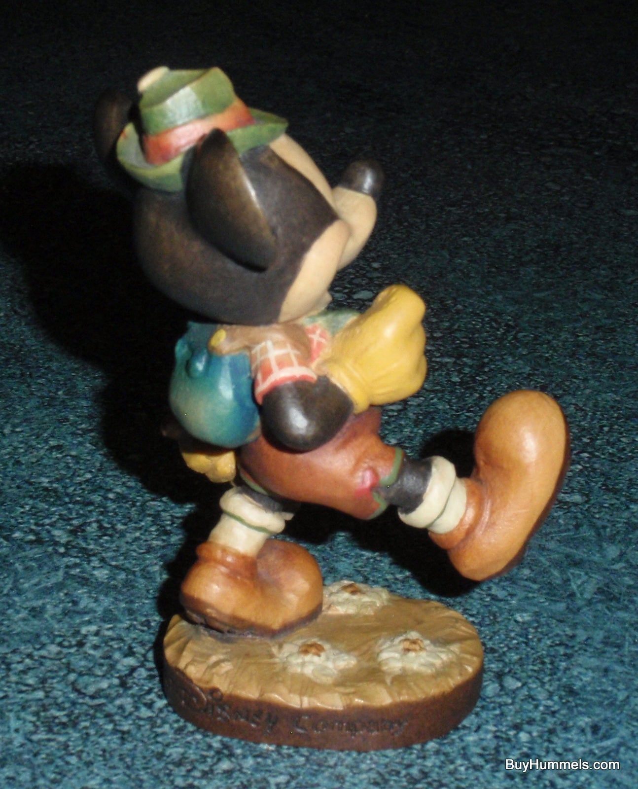 Anri Mickey Mouse Hiker 4" Disney Wood Carving Figurine Signed With Original Box #656001