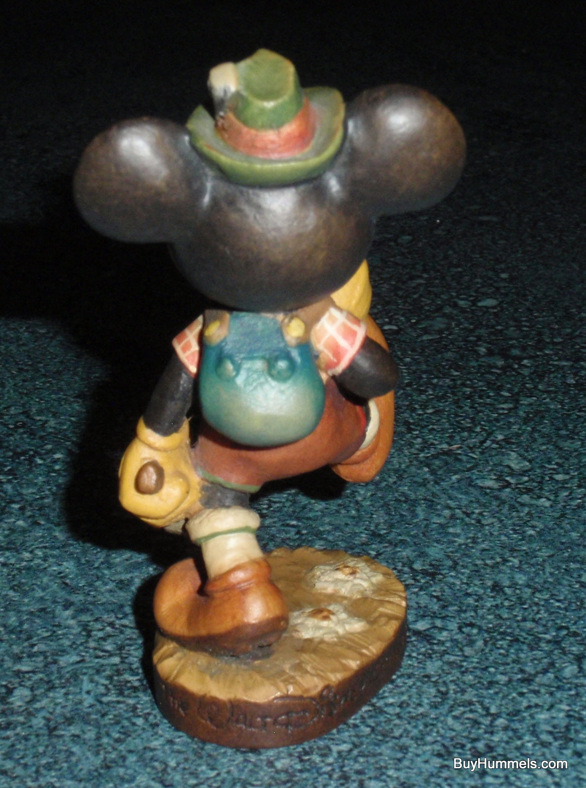 Anri Mickey Mouse Hiker 4" Disney Wood Carving Figurine Signed With Original Box #656001