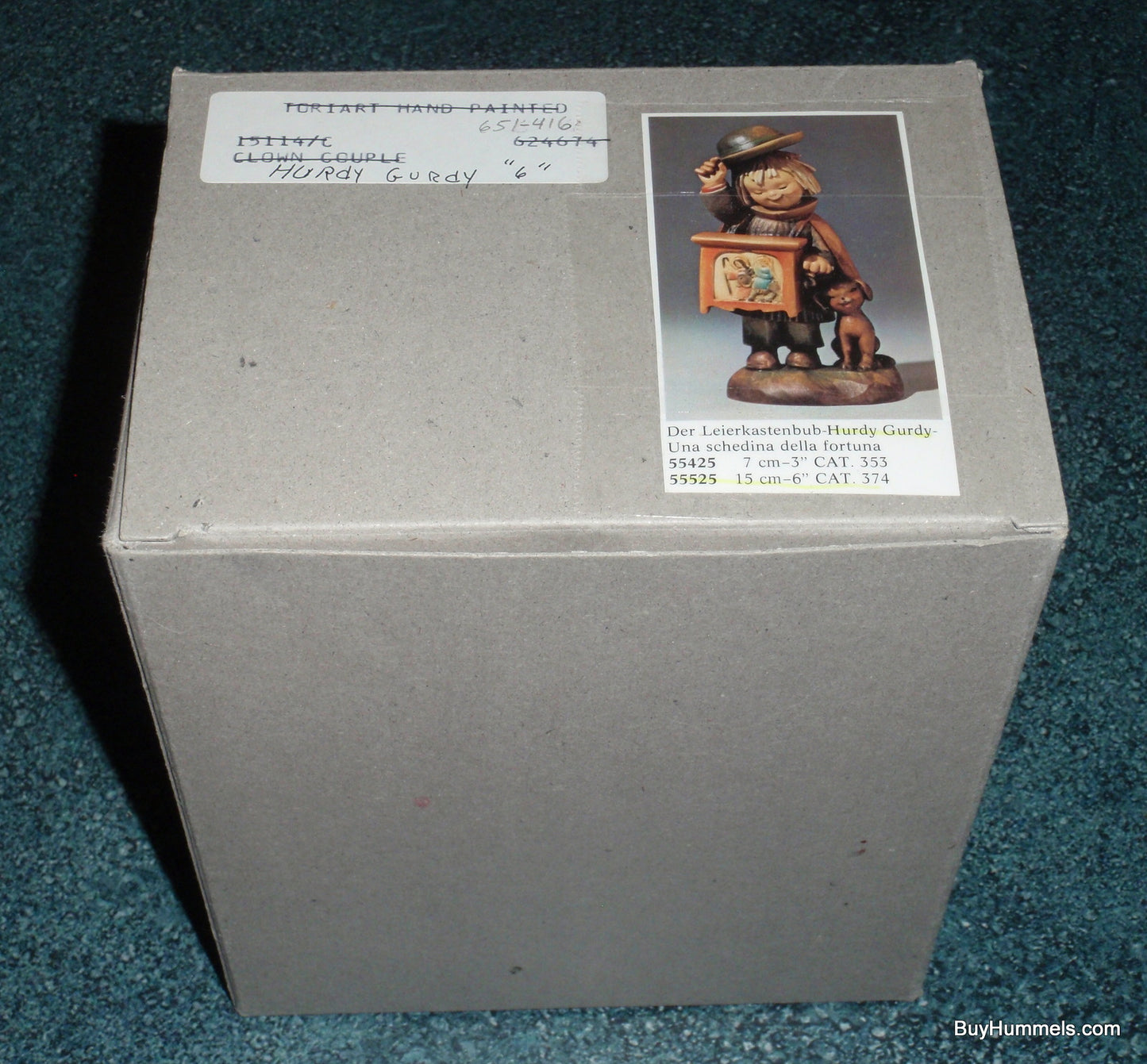 ANRI Hurdy Gurdy Boy Music Mary Joseph Dog 6” Wood Carving Collectible Figurine