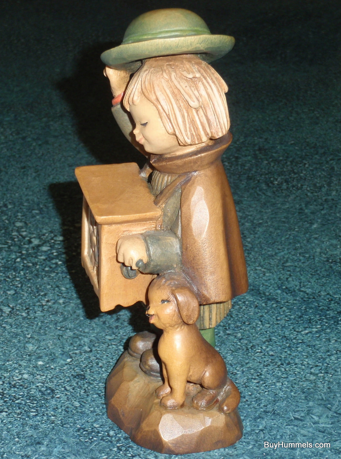 ANRI Hurdy Gurdy Boy Music Mary Joseph Dog 6” Wood Carving Collectible Figurine