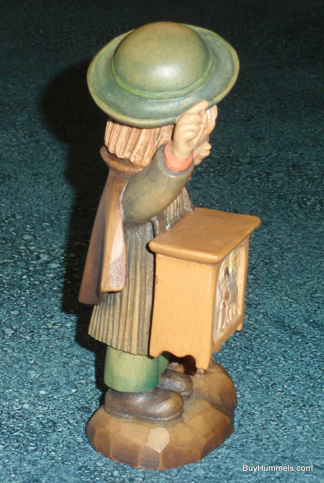 ANRI Hurdy Gurdy Boy Music Mary Joseph Dog 6” Wood Carving Collectible Figurine