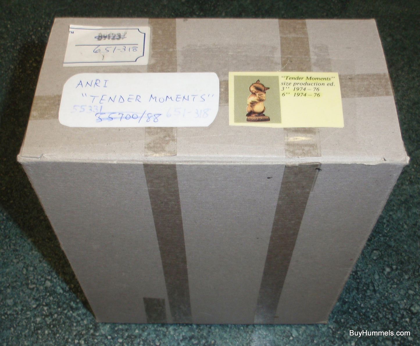 Tender Moments 6" Anri Ferrandiz Carved Wood Cat & Kitten Figurine Signed With Box!