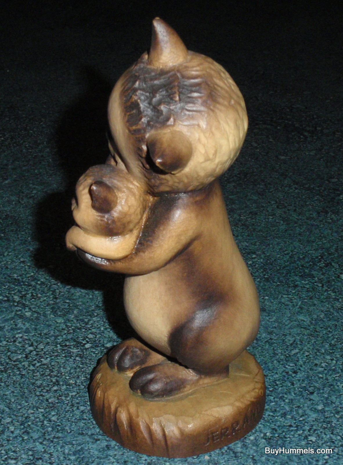 Tender Moments 6" Anri Ferrandiz Carved Wood Cat & Kitten Figurine Signed With Box!