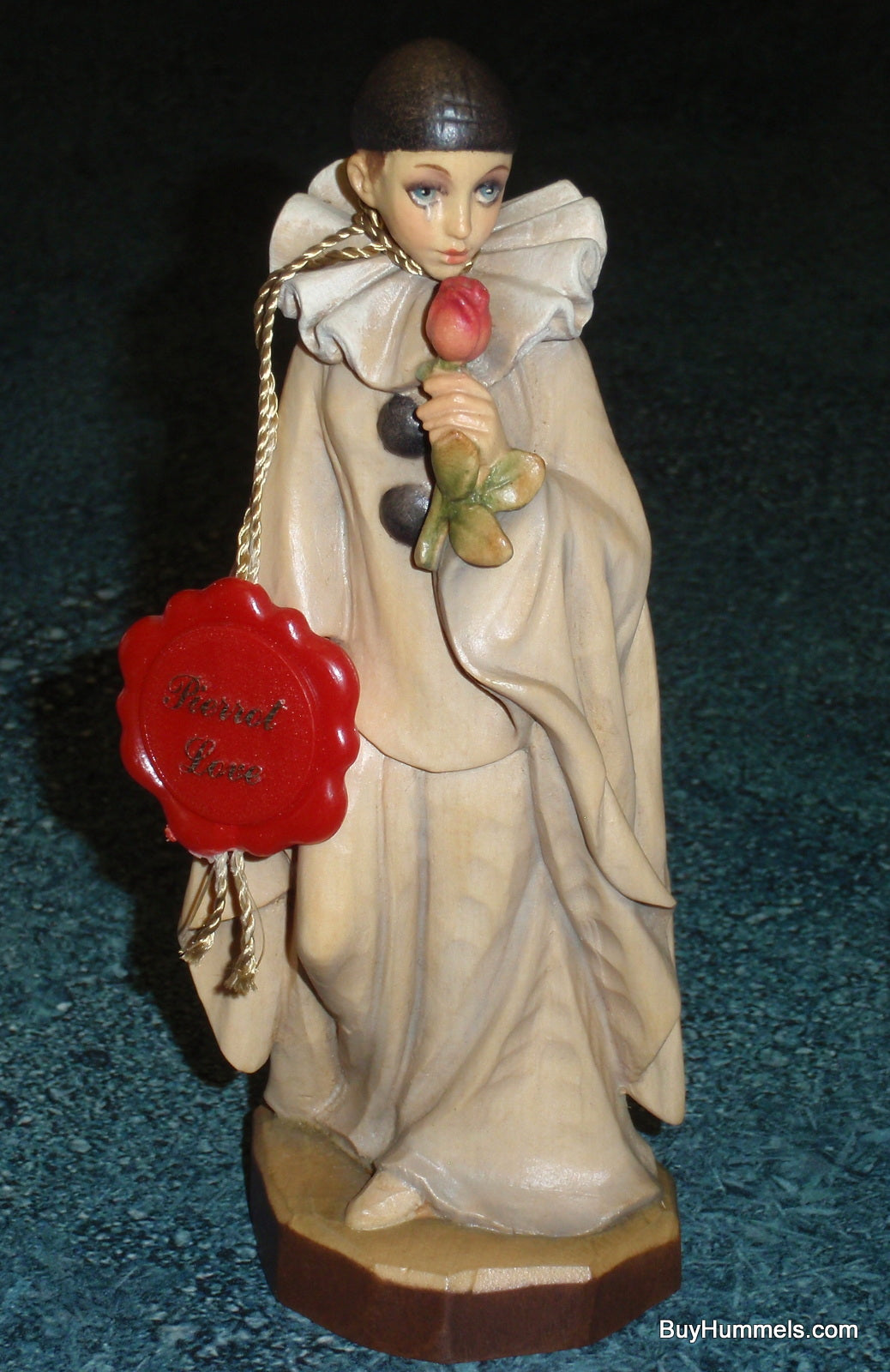 Anri 6" Wood Carving "Love Remembered" Clown Figurine #654162 With Original Box - Very Rare Collectible Gift From Italy!