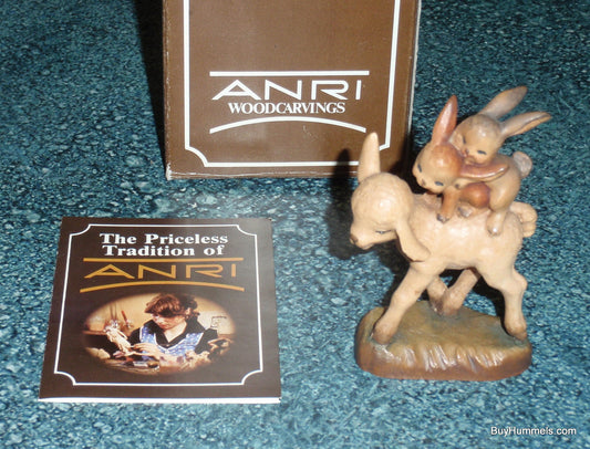 Anri Ferrandiz Wood Carved 3" Figurine "Spring Outing" Signed With Original Box - RARE!