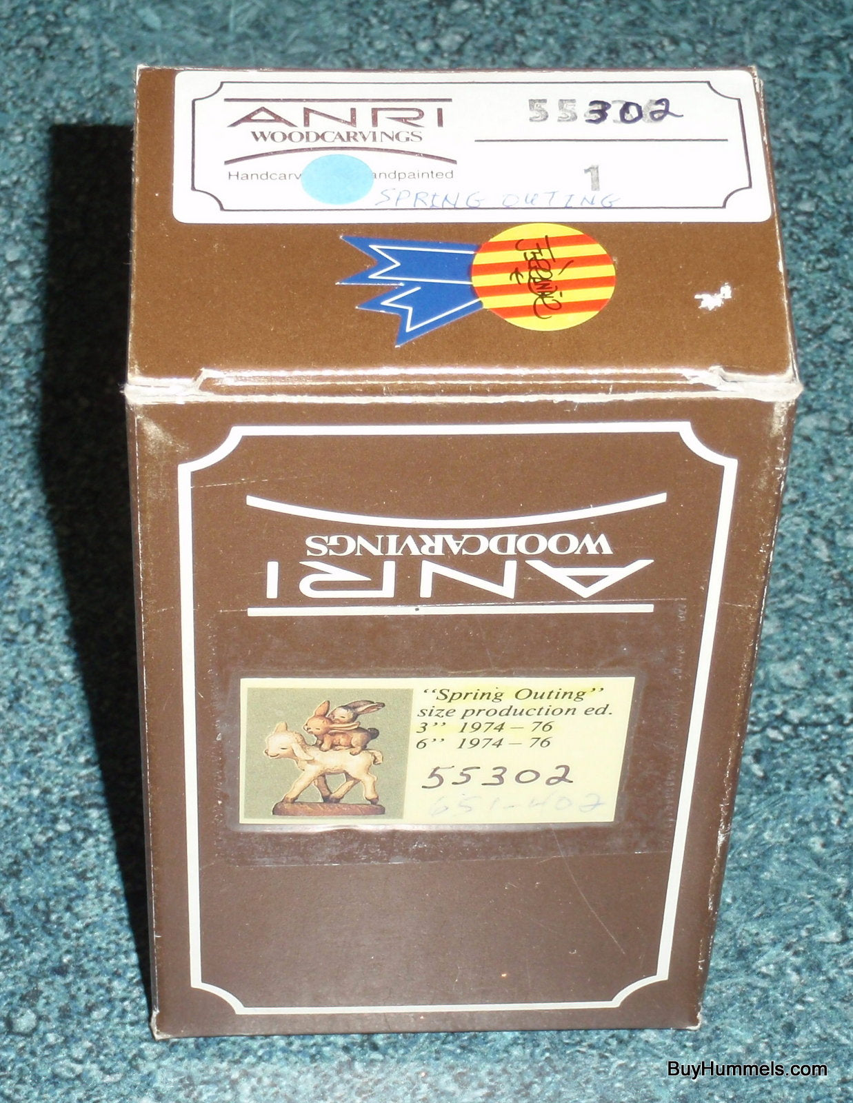 Anri Ferrandiz Wood Carved 3" Figurine "Spring Outing" Signed With Original Box - RARE!