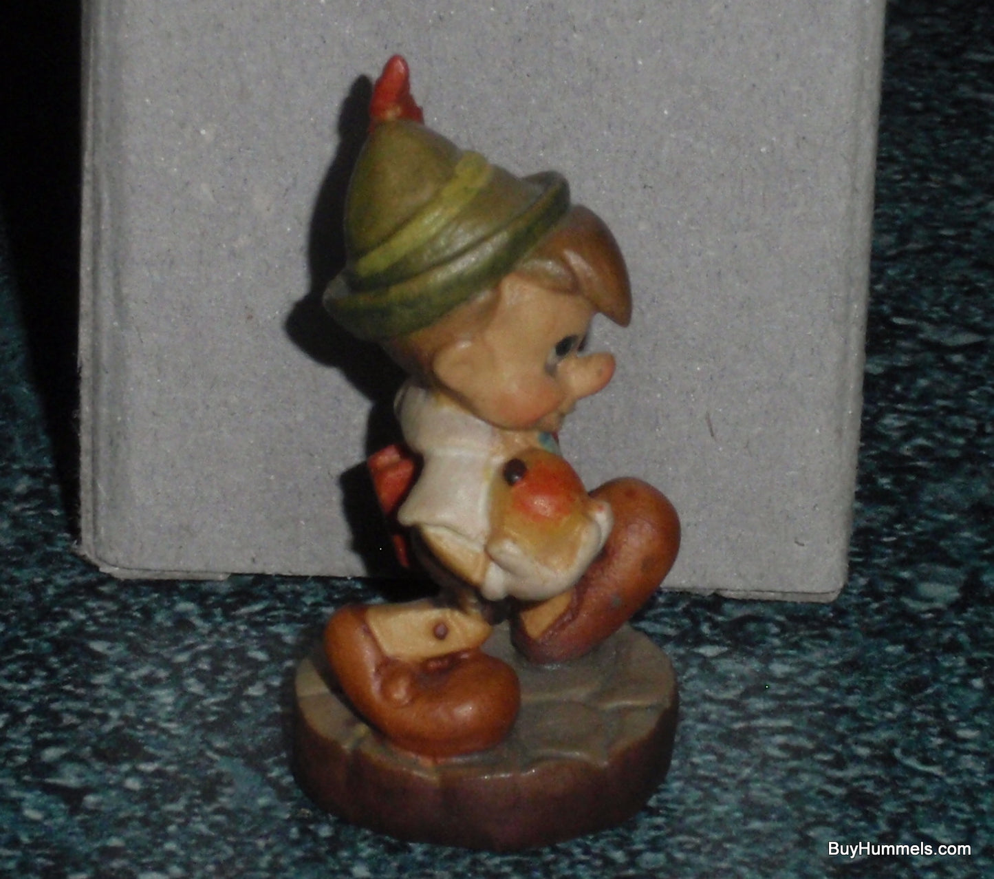 Anri Disney Miniature 2" Wood Carving Figurine From Italy PINOCCHIO With Apple And Book With Original Box - RARE DISNEYANA Gift!