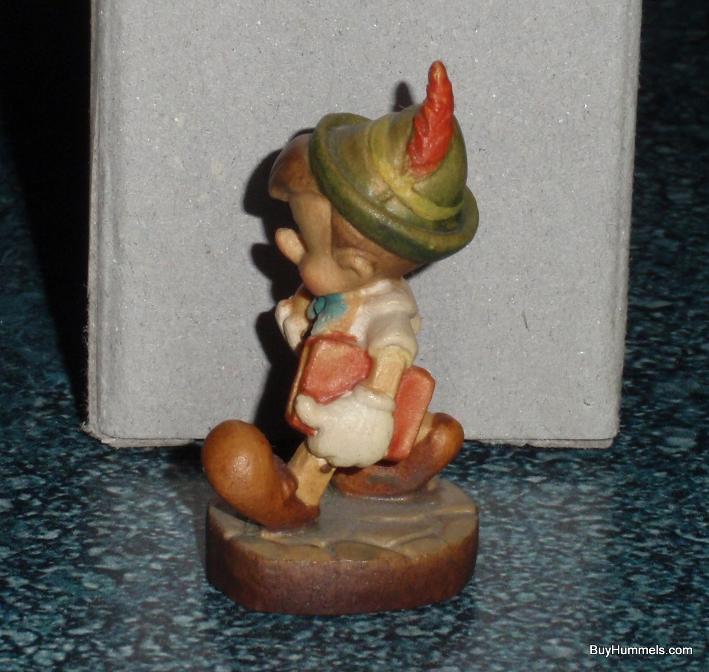 Anri Disney Miniature 2" Wood Carving Figurine From Italy PINOCCHIO With Apple And Book With Original Box - RARE DISNEYANA Gift!