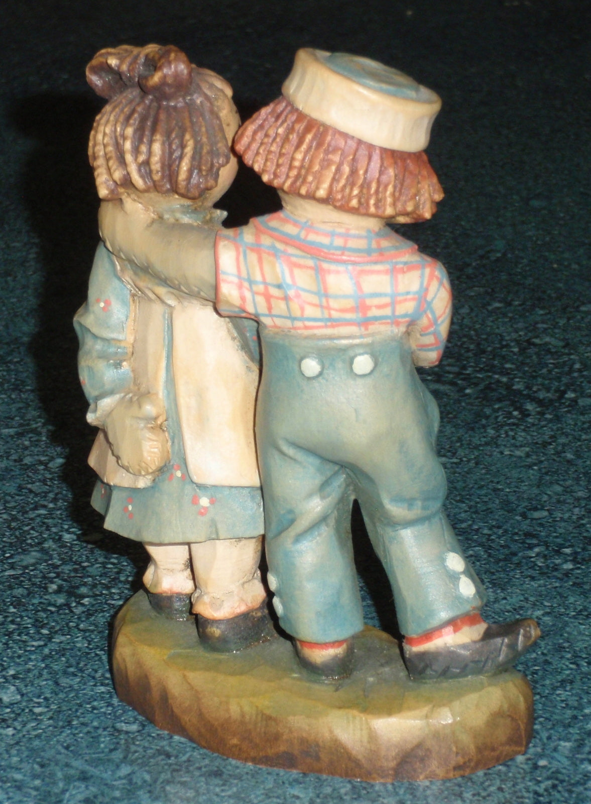 1976 Anri Italy Raggedy Ann & Andy Wood Carved Figurine Bobbs Merrill Signed With Box!