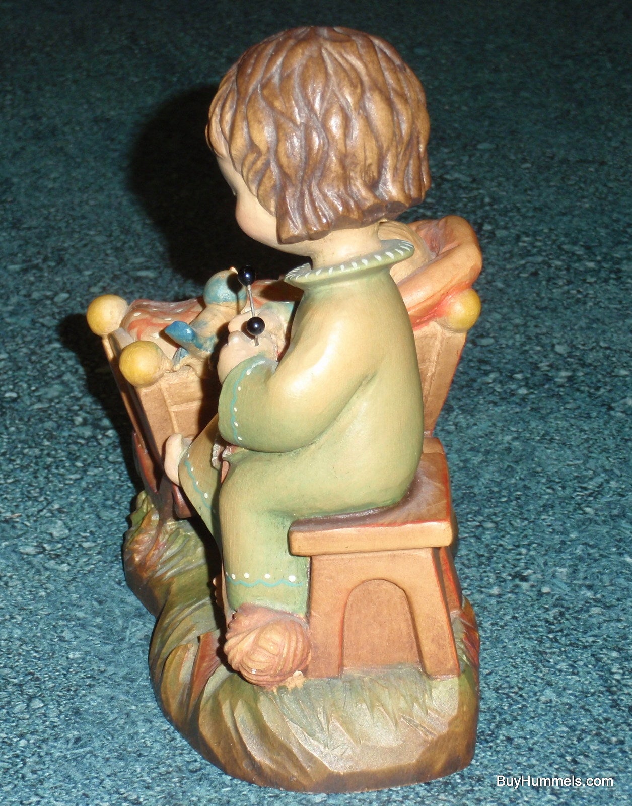 Anri 6" Wood Carving Figurine "Rock A Bye" Made In Italy - Adorable Baby Shower Gift - Signed By Ulrich Bernardi With Box!