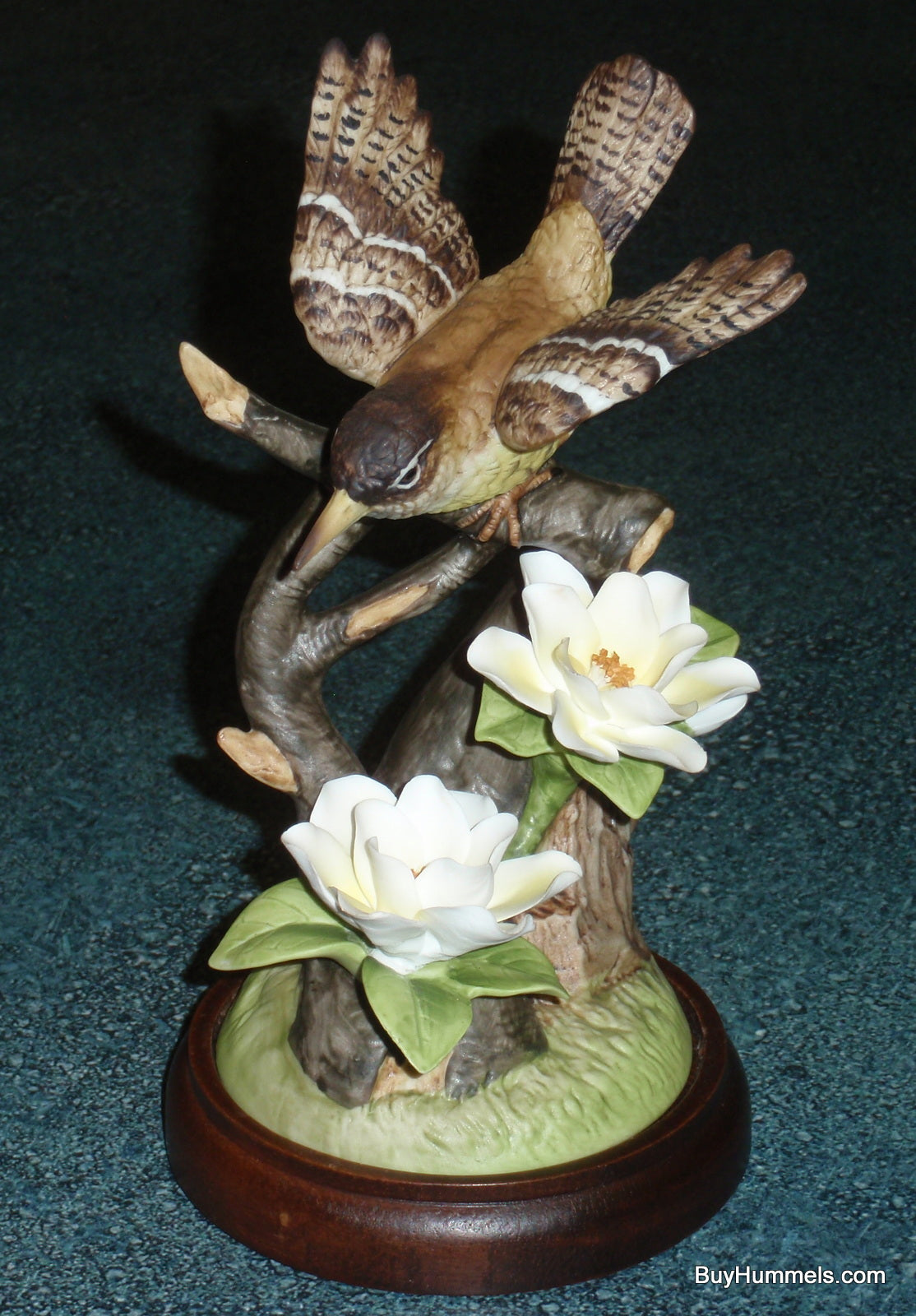 Angeline Original Japan CAROLINA WREN Porcelain Bird Figurine With Wood Stand!