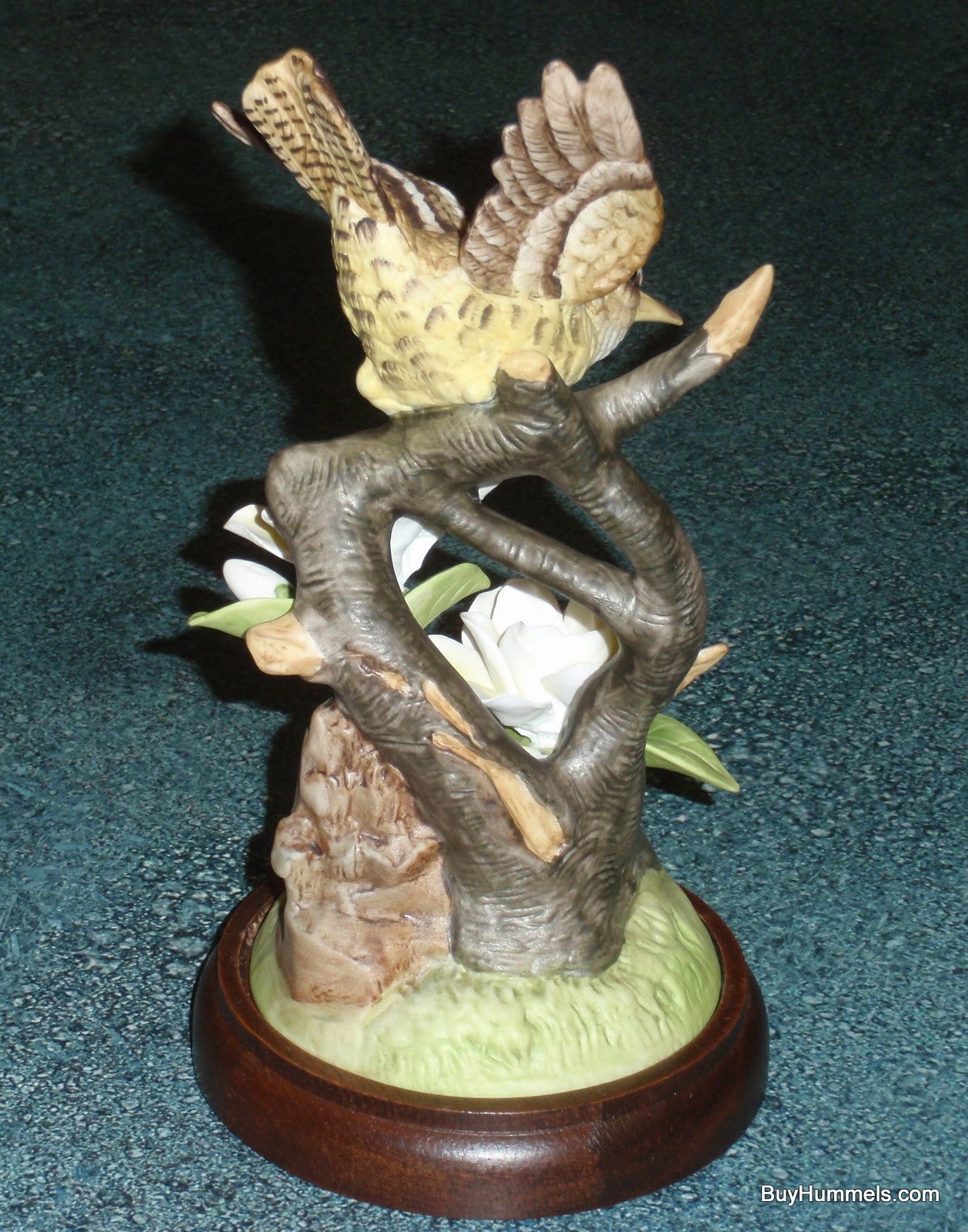 Angeline Original Japan CAROLINA WREN Porcelain Bird Figurine With Wood Stand!