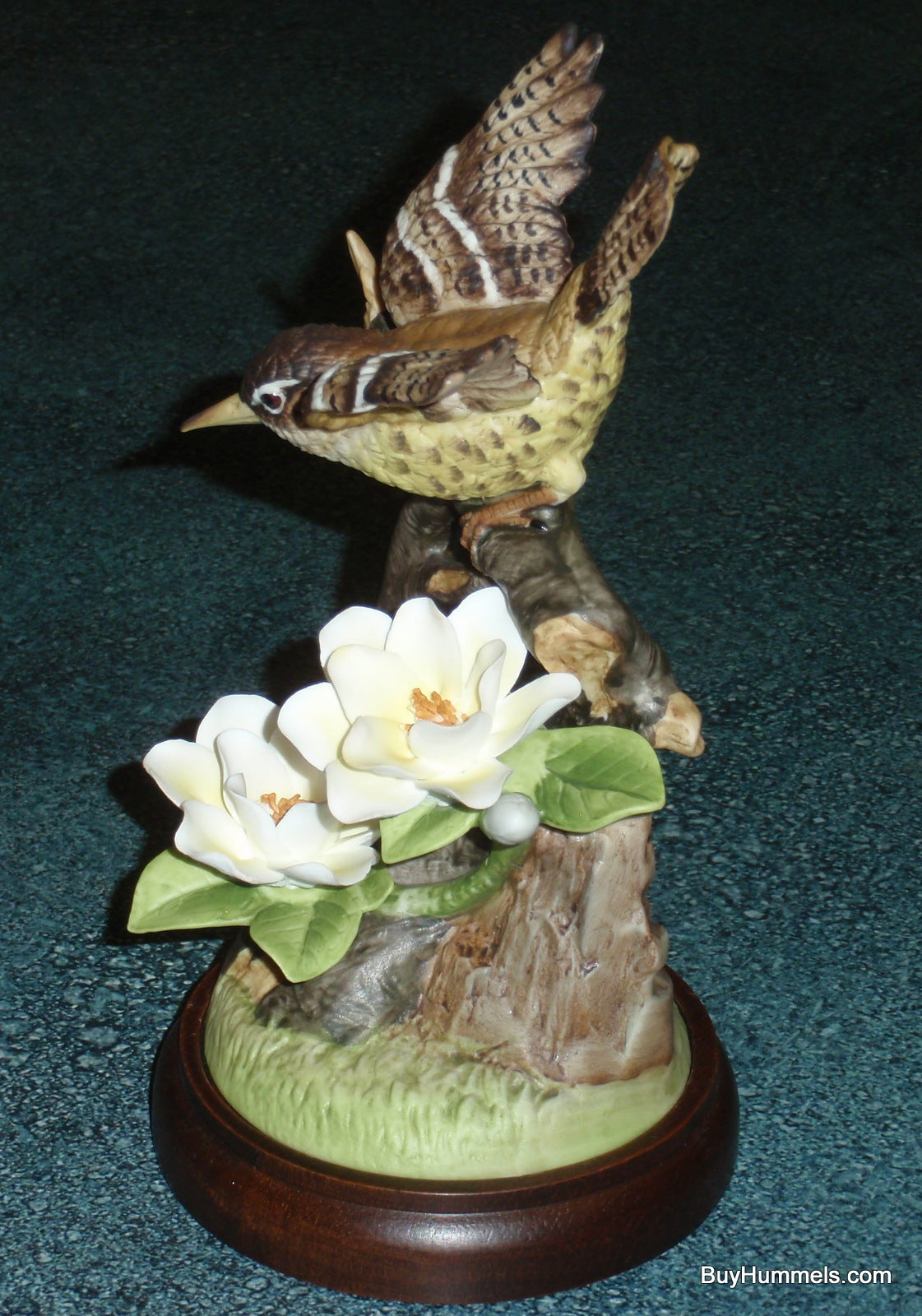 Angeline Original Japan CAROLINA WREN Porcelain Bird Figurine With Wood Stand!