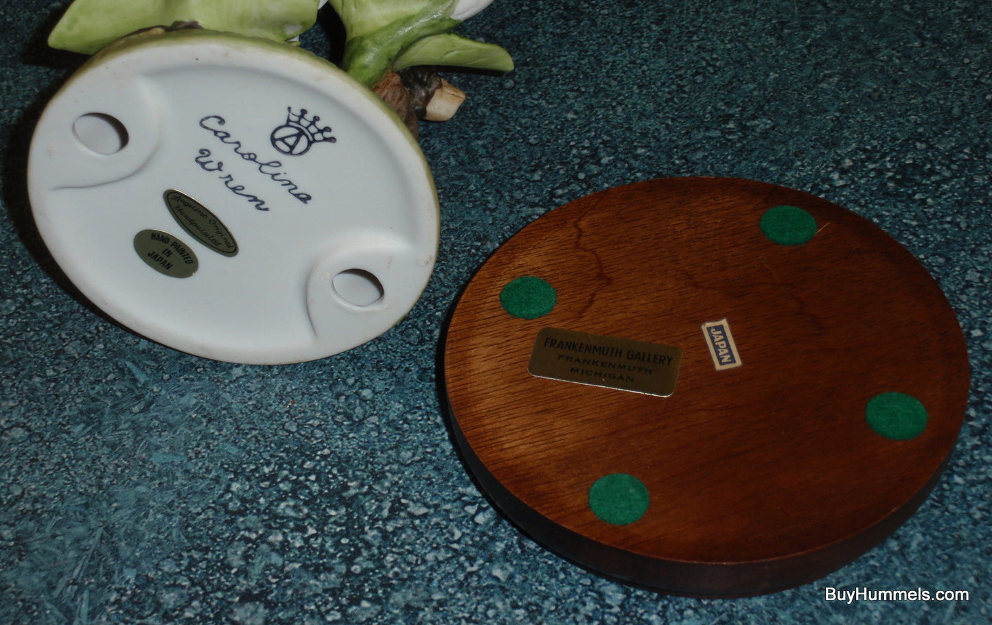 Angeline Original Japan CAROLINA WREN Porcelain Bird Figurine With Wood Stand!