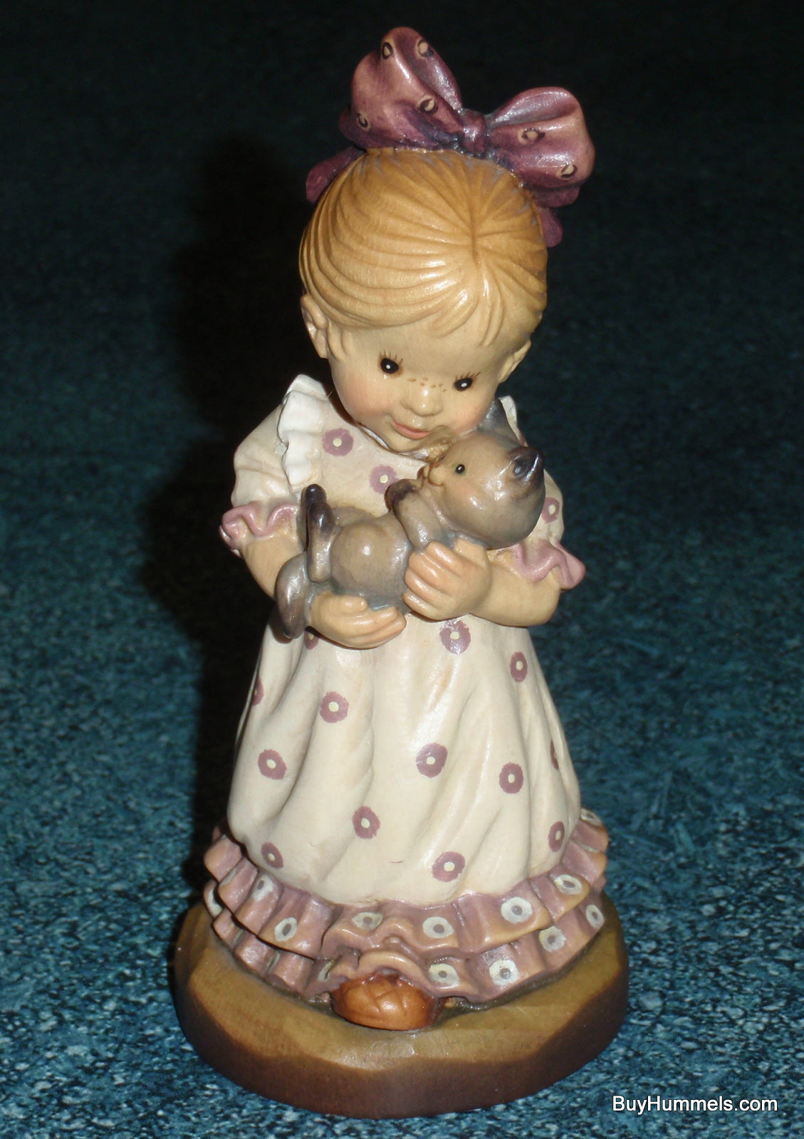 Anri Club 4" Sarah Kay Figurine "Snuggle Up" With Box - Girl With Baby Kitten In Her Arms!