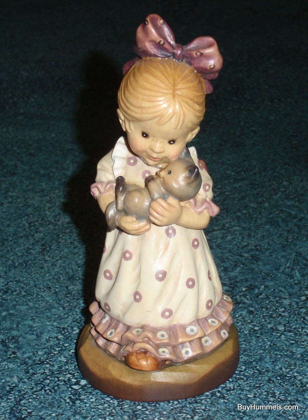 Anri Club 4" Sarah Kay Figurine "Snuggle Up" With Box - Girl With Baby Kitten In Her Arms!