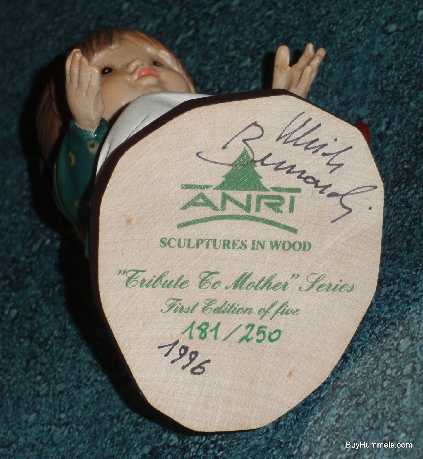ANRI Sarah Kay Wood Carving Figurine "MOM'S JOY" #57902 From The Tribute To Mother Series With Original Box!