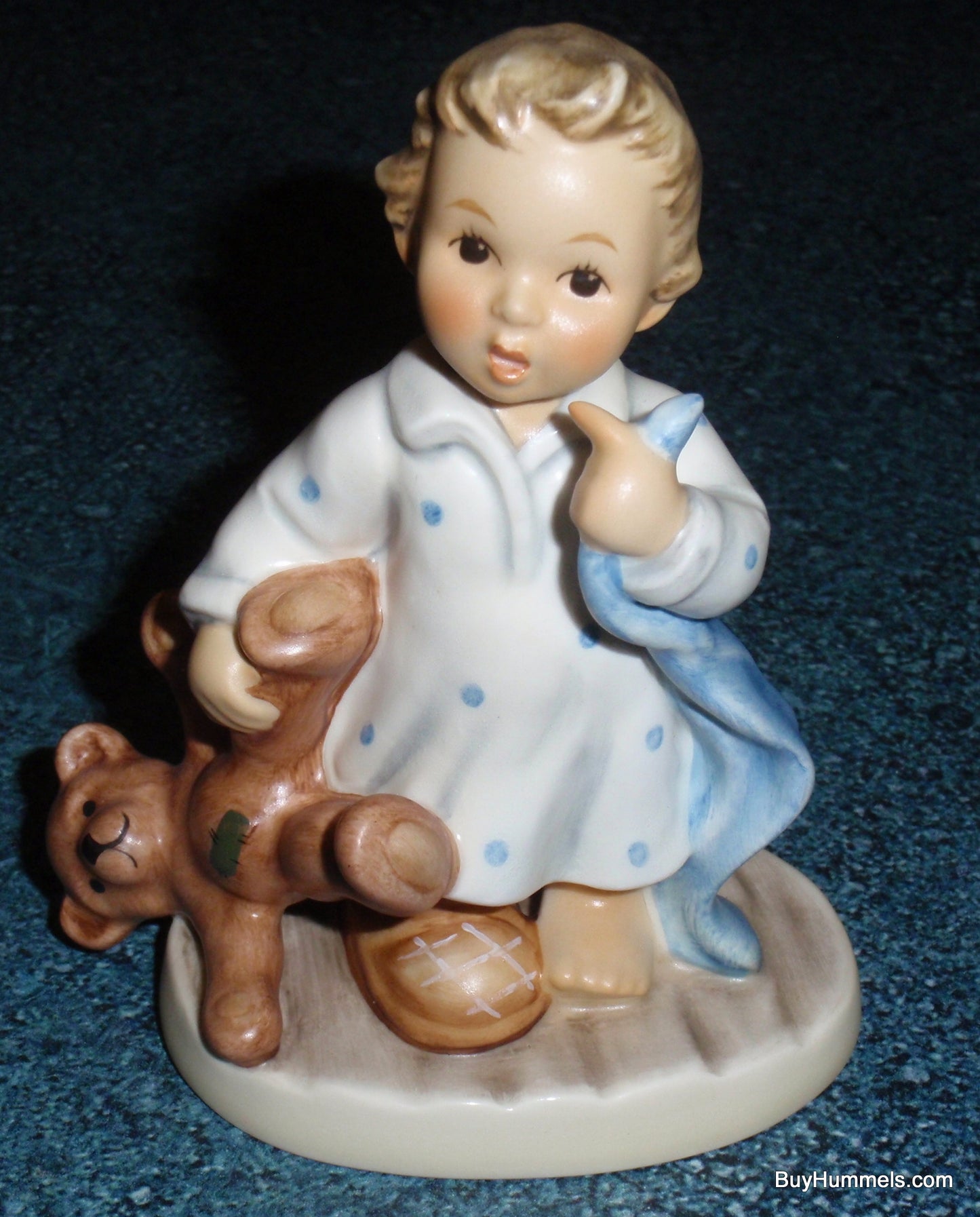 "No Bed Please" Goebel Hummel Figurine #2313 - Boy with Teddy Bear