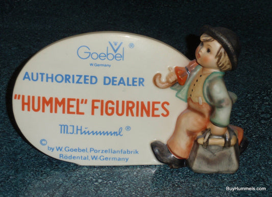 GOEBEL HUMMEL Authorized Dealer Plaque Display Sign Merry Wanderer #187