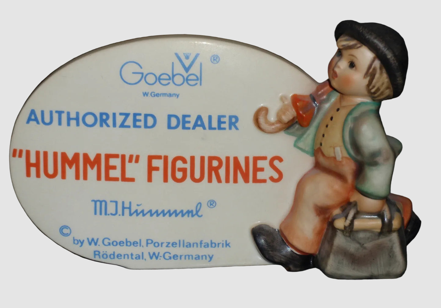 "Merry Wanderer" GOEBEL HUMMEL Authorized Dealer Plaque Display Sign #187 TMK5