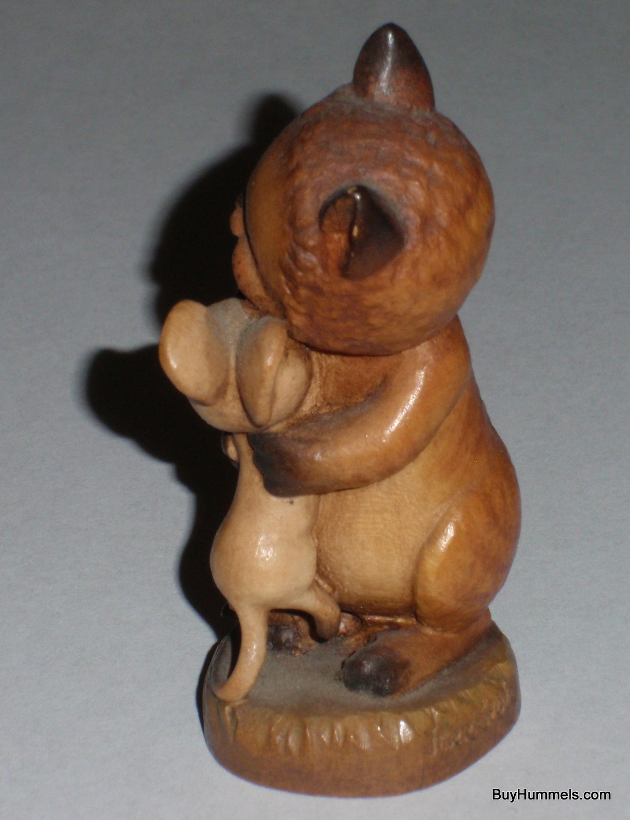 3" New Friends ANRI Ferrandiz Wood Carved Figurine - Cat & Mouse Hugging