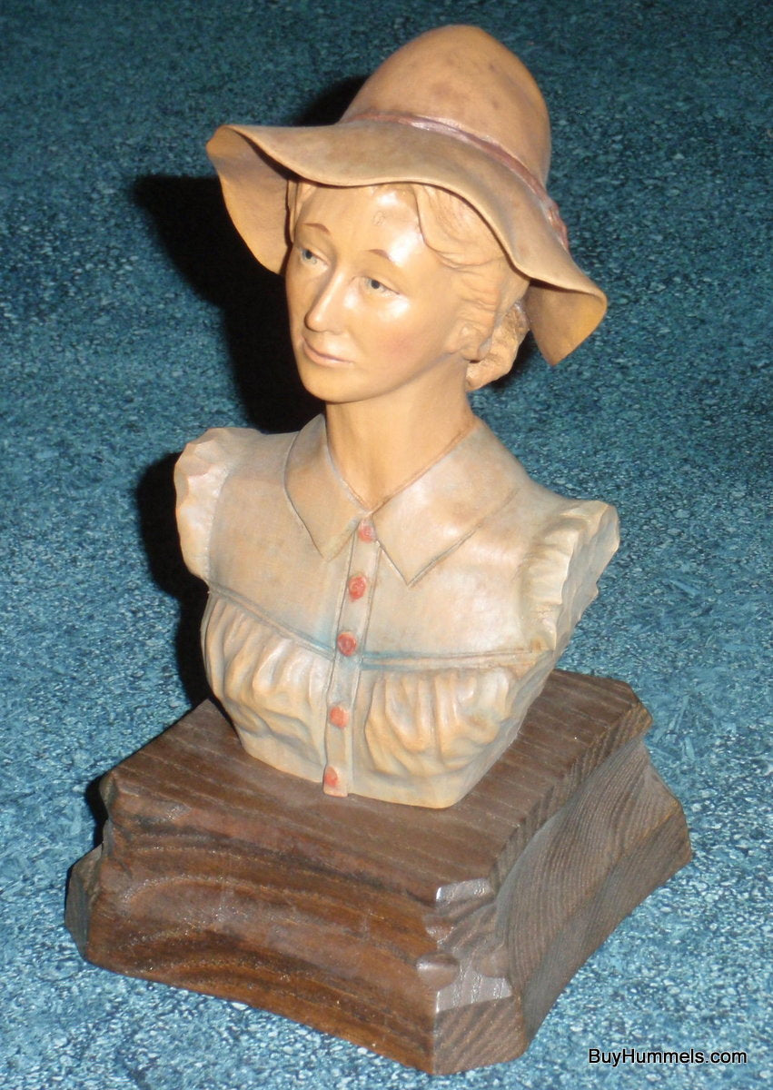 "Pioneer Woman" ANRI Italy Wood Carving Figure - RARE Limited Edition Gift!