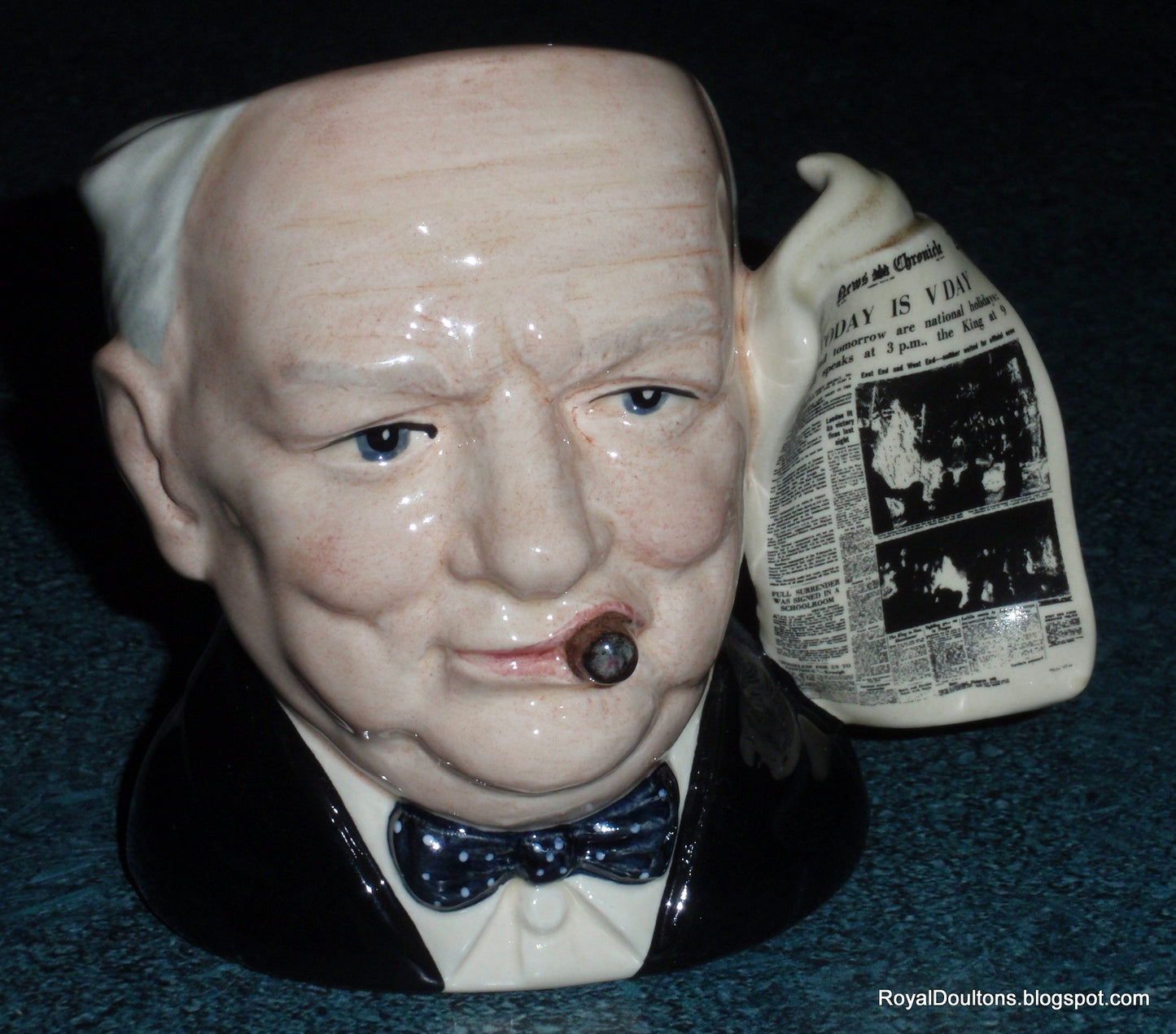 "Winston Churchill" Royal Doulton Character Toby Jug D6934 - V Day (4")