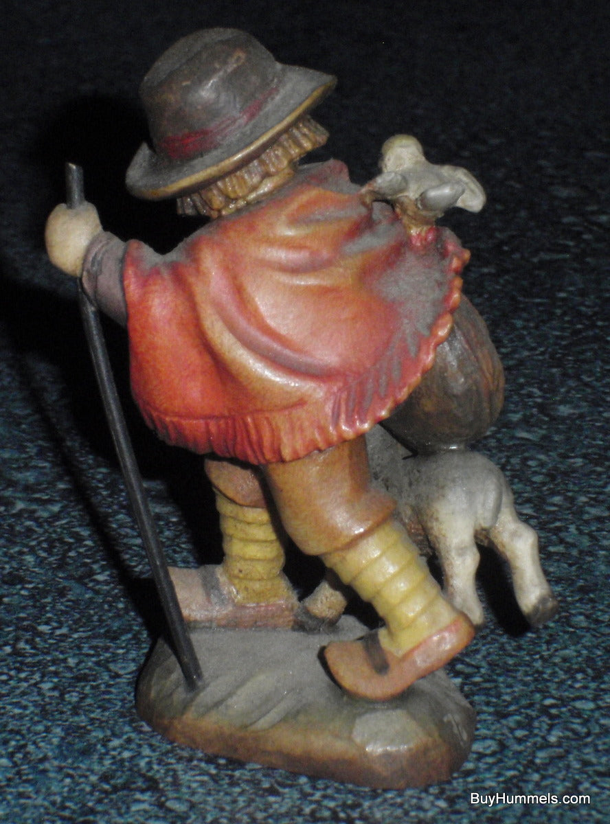 "SPREADING THE WORD" ANRI Juan FERRANDIZ 3" Wood Carved Figure Boy Lamb & Bird!