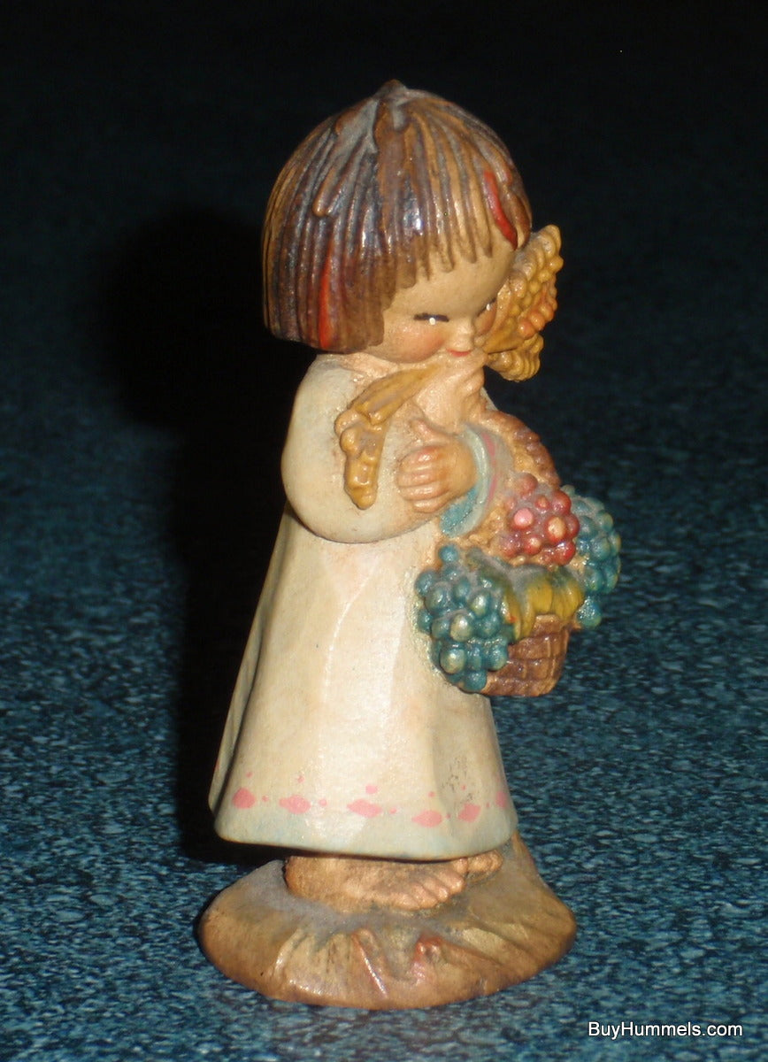 3" Anri Italian Woodcarving Figurine Statue "The Harvest Girl" Juan Ferrandiz