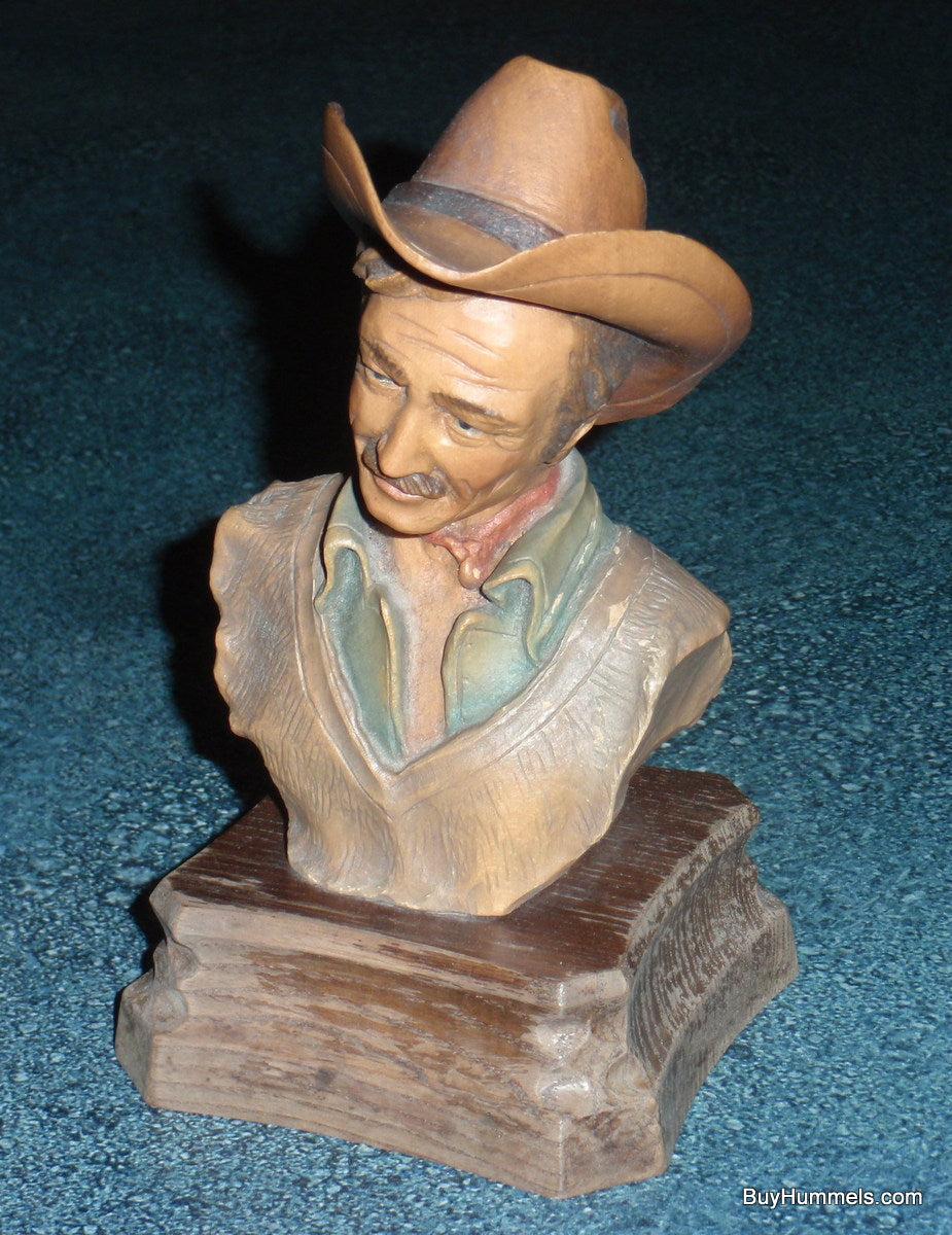 ANRI Wood Carved Figurine Bust By Edward Rohn THE DRIFTER COWBOY MAN Limited Edition Collectible Figurine!