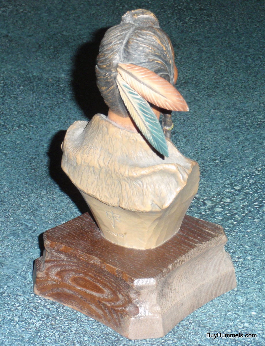 ANRI Wood Carving "Kiowa Brave" By Edward Rohn Native American Collectible Gift!