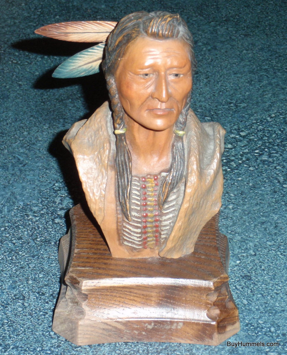 ANRI Wood Carving "Kiowa Brave" By Edward Rohn Native American Collectible Gift!