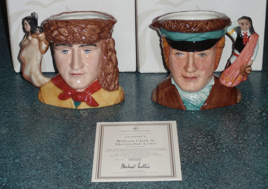 Royal Doulton Character Jugs LEWIS & CLARK Limited Edition Collectibles With Original Boxes D7235 And D7234